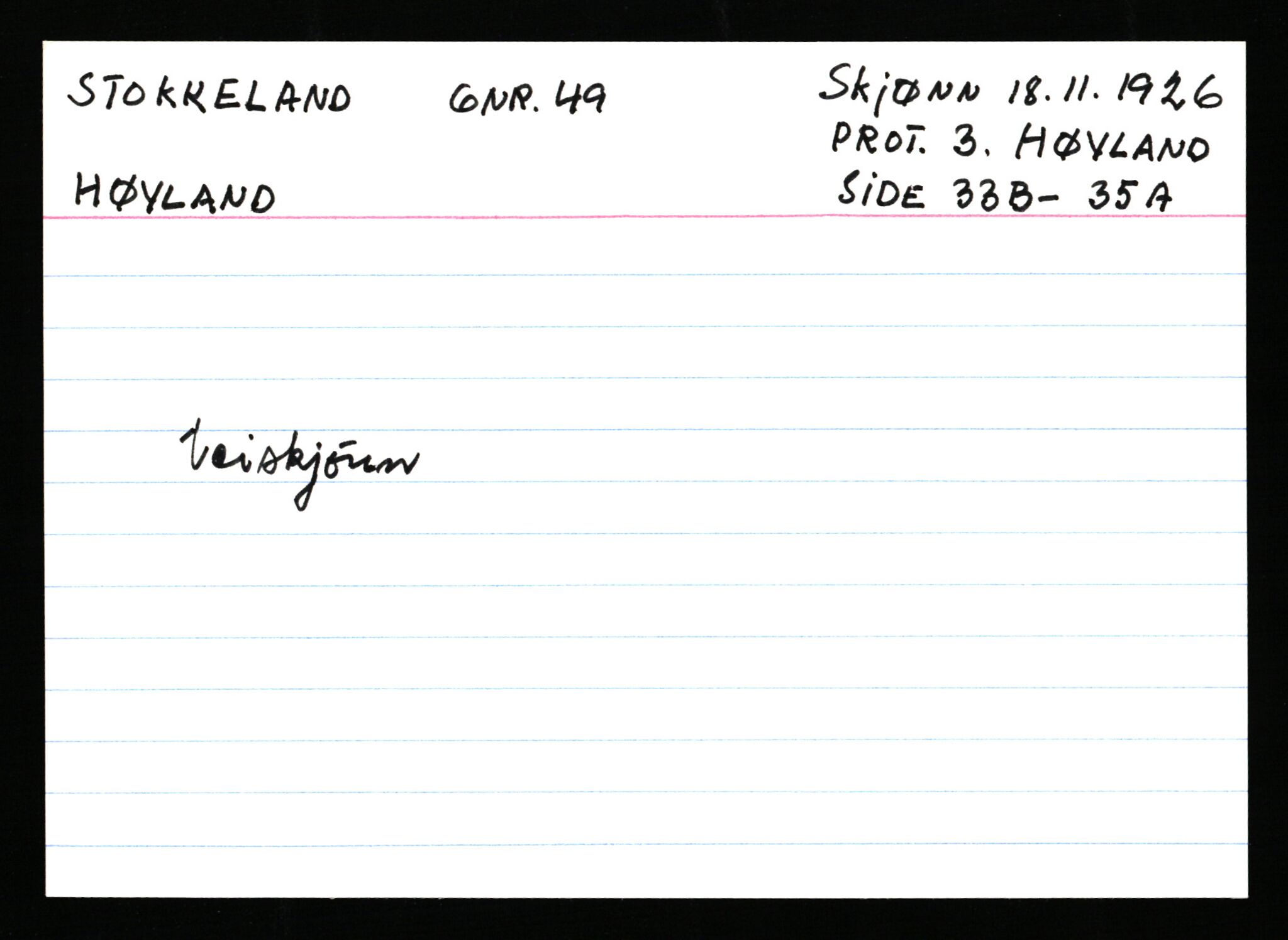Statsarkivet i Stavanger, AV/SAST-A-101971/03/Y/Ym/L0056: Åstedskort sortert etter gårdsnavn: Stokkeland - Sund, 1600-1950, s. 8
