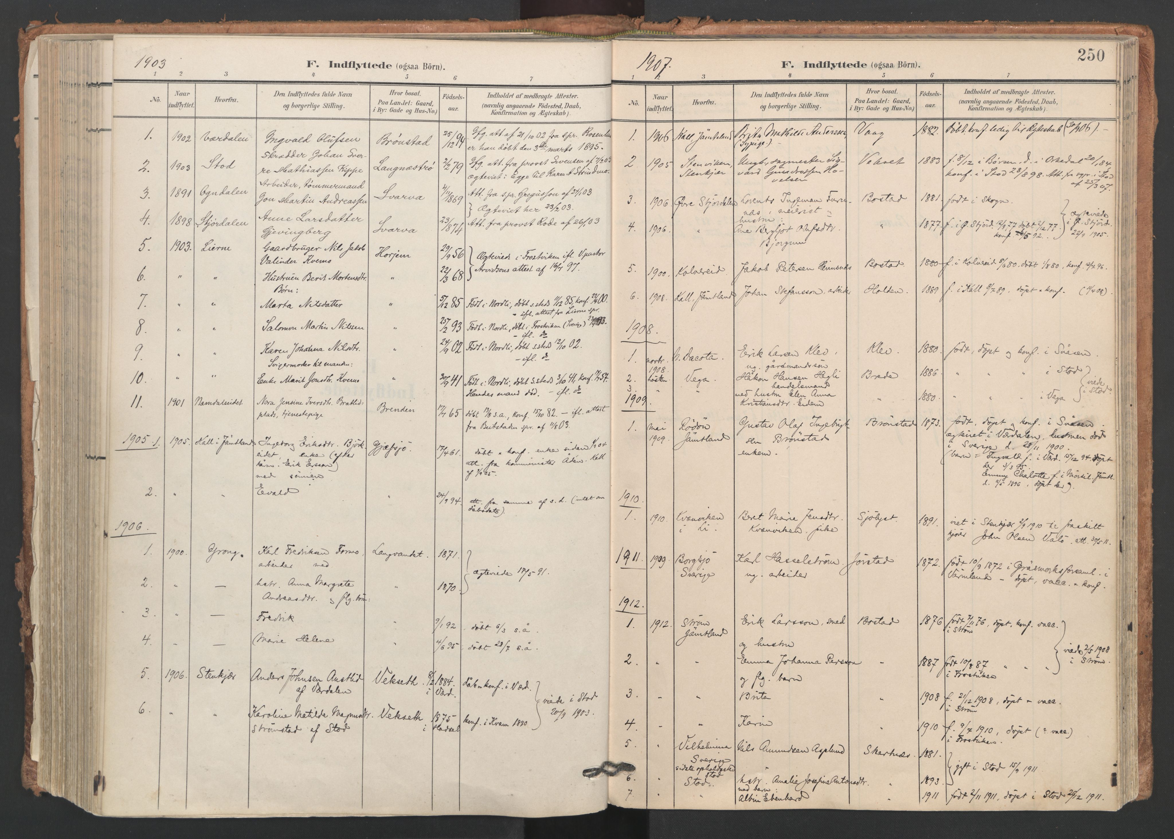 Ministerialprotokoller, klokkerbøker og fødselsregistre - Nord-Trøndelag, AV/SAT-A-1458/749/L0477: Ministerialbok nr. 749A11, 1902-1927, s. 250