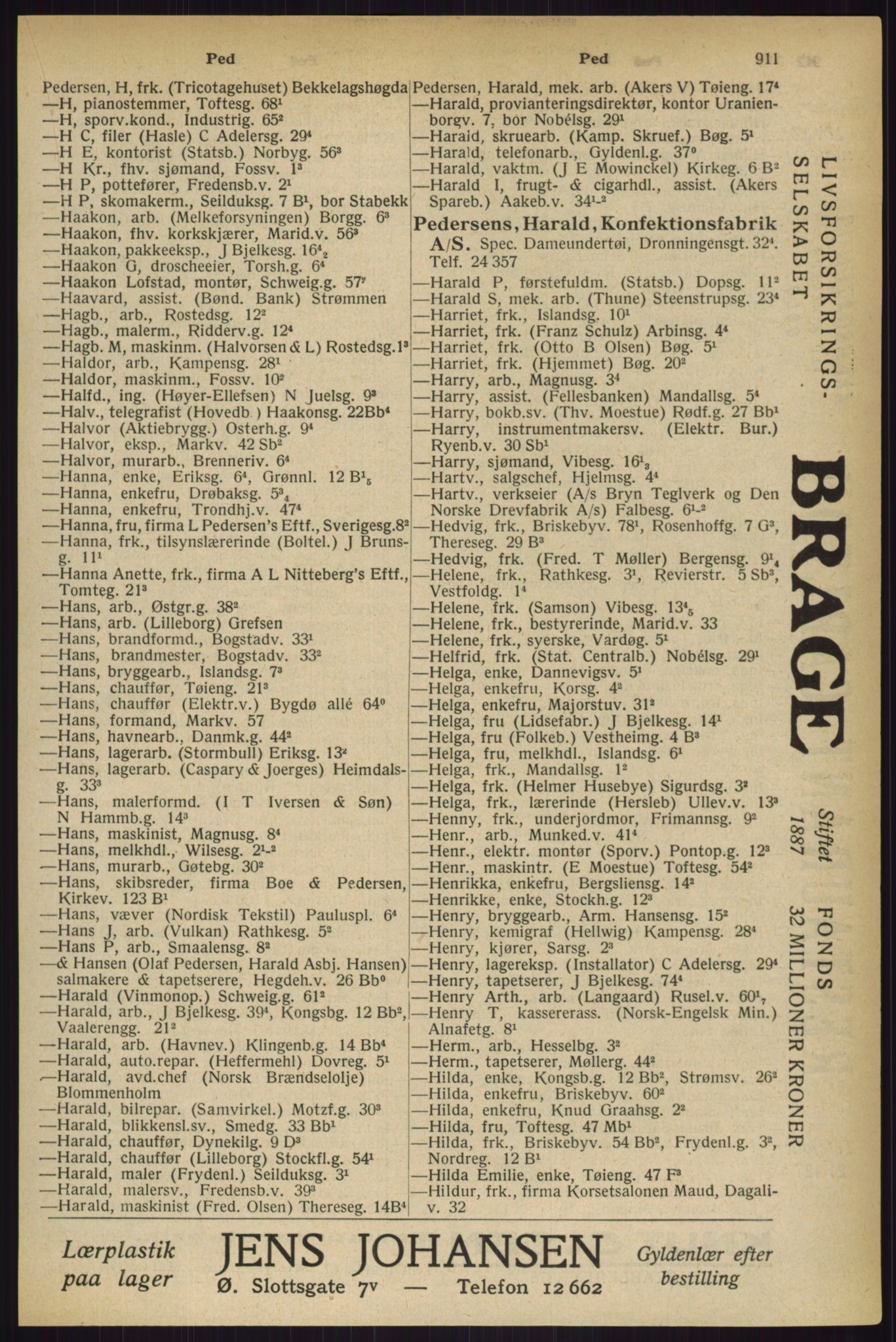Kristiania/Oslo adressebok, PUBL/-, 1927, s. 911