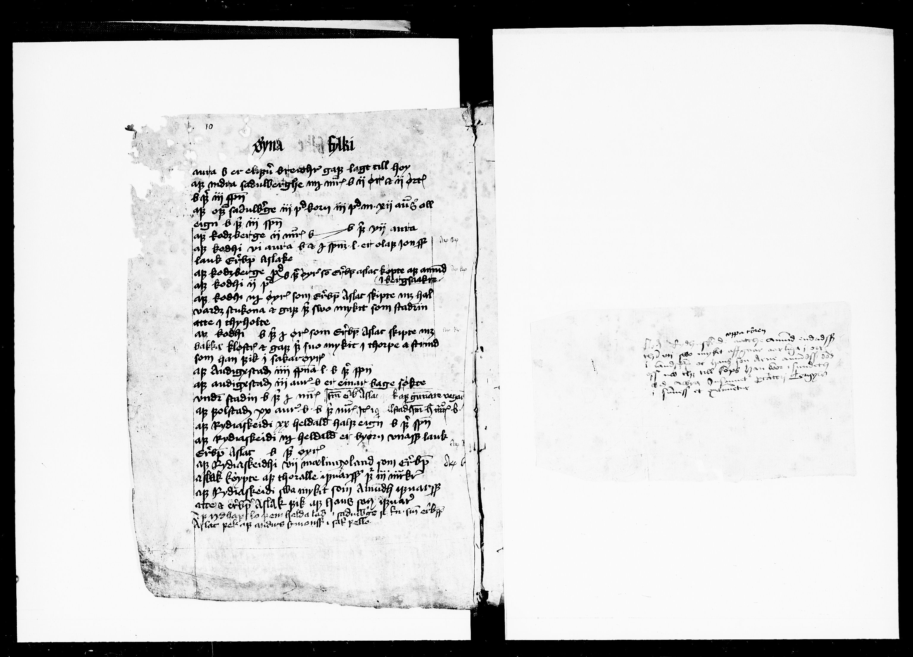 Riksarkivets diplomsamling, RA/EA-5965/F13/F13b/L0013: NRA dipl. München papir, nr. 4292 Aslak Bolts jordebok., 1430-1439, s. 10
