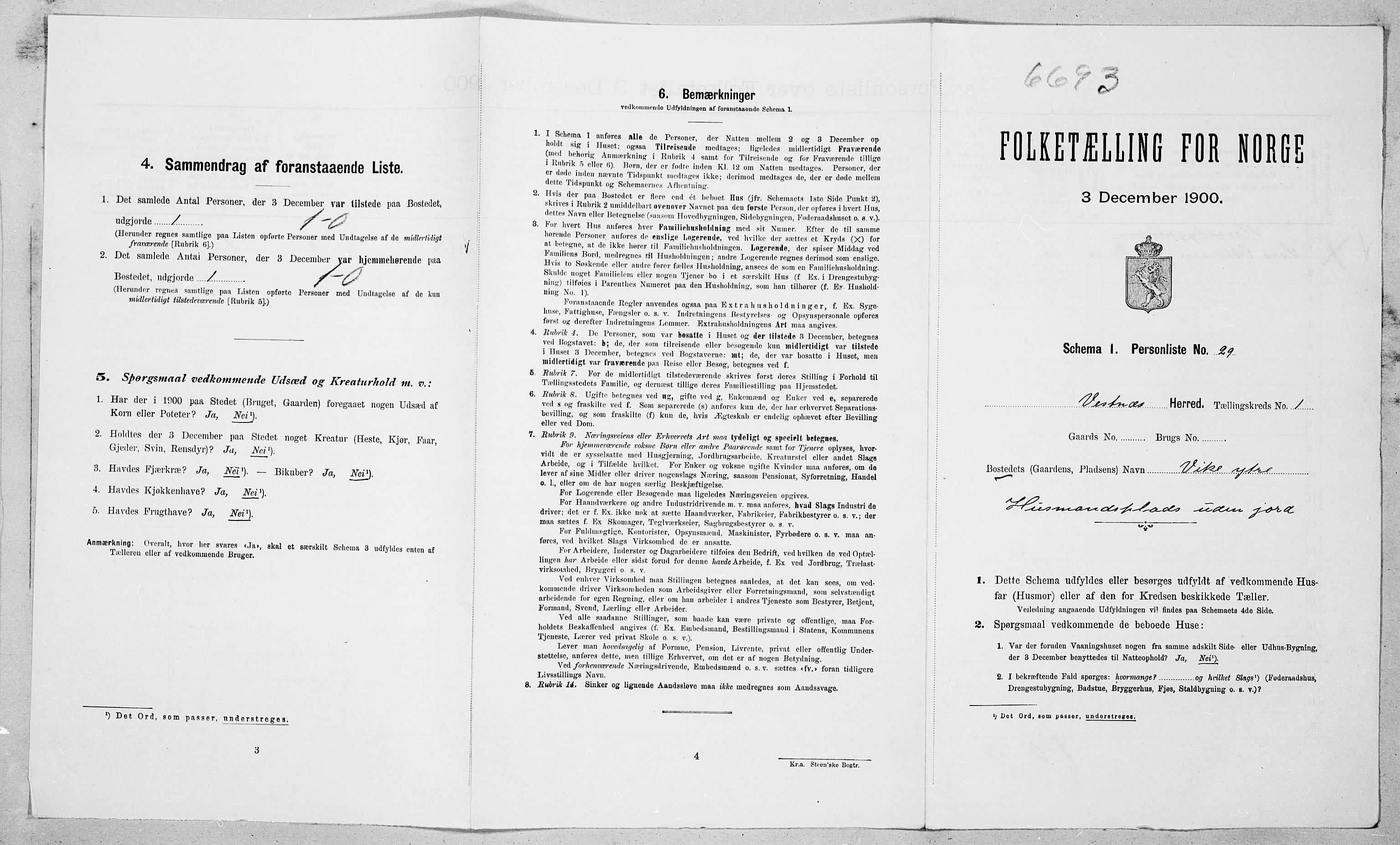 SAT, Folketelling 1900 for 1535 Vestnes herred, 1900, s. 114