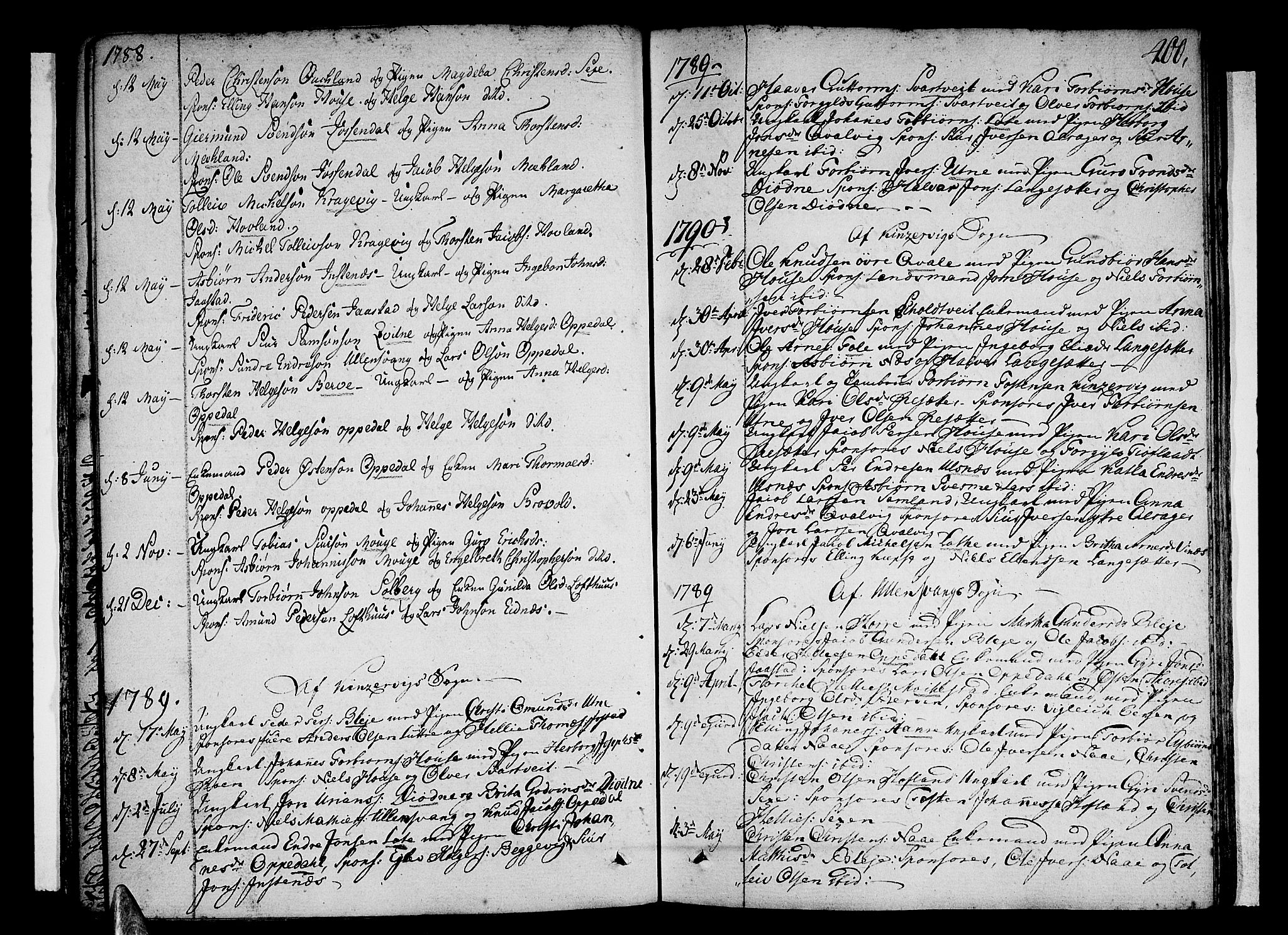 Ullensvang sokneprestembete, SAB/A-78701/H/Haa: Ministerialbok nr. A 7 /1, 1788-1804, s. 399-400