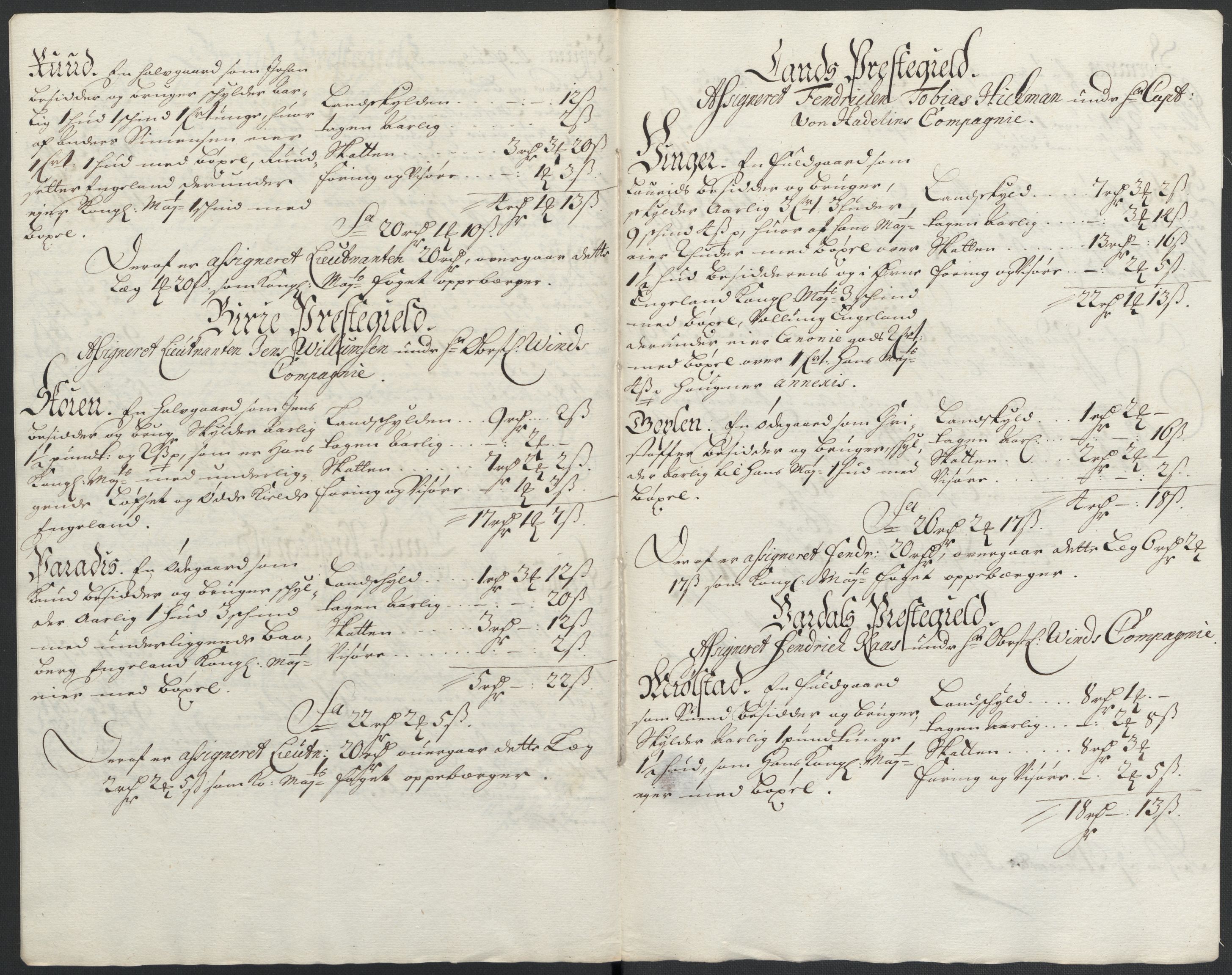 Rentekammeret inntil 1814, Reviderte regnskaper, Fogderegnskap, RA/EA-4092/R18/L1296: Fogderegnskap Hadeland, Toten og Valdres, 1698, s. 206