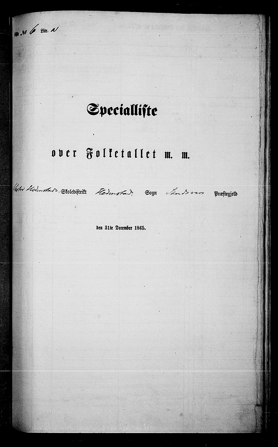 RA, Folketelling 1865 for 0629P Sandsvær prestegjeld, 1865, s. 119