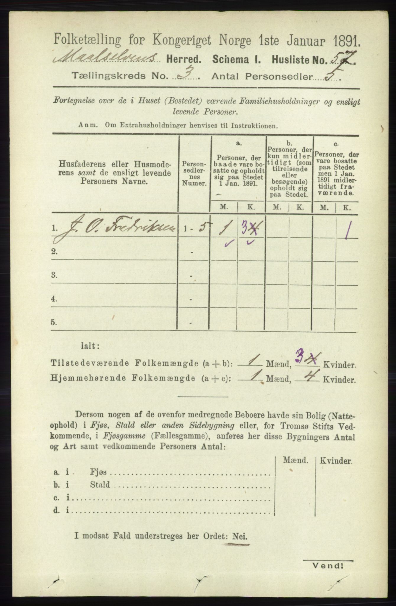 RA, Folketelling 1891 for 1924 Målselv herred, 1891, s. 586