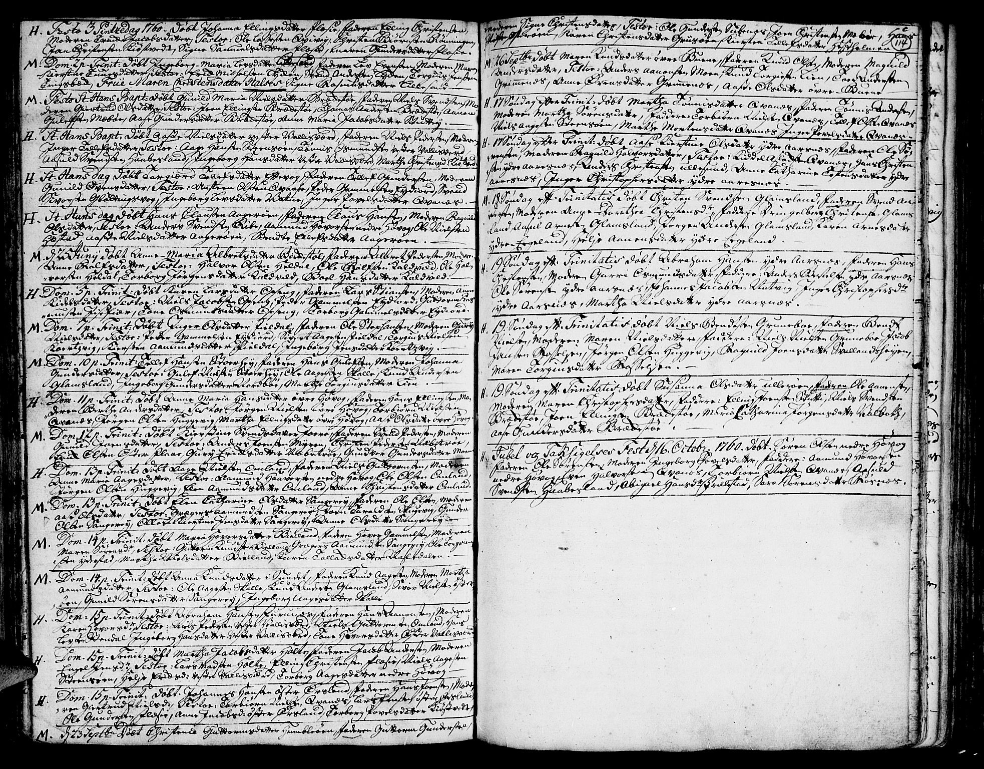 Vestre Moland sokneprestkontor, SAK/1111-0046/F/Fa/Fab/L0001: Ministerialbok nr. A 1, 1687-1760, s. 114