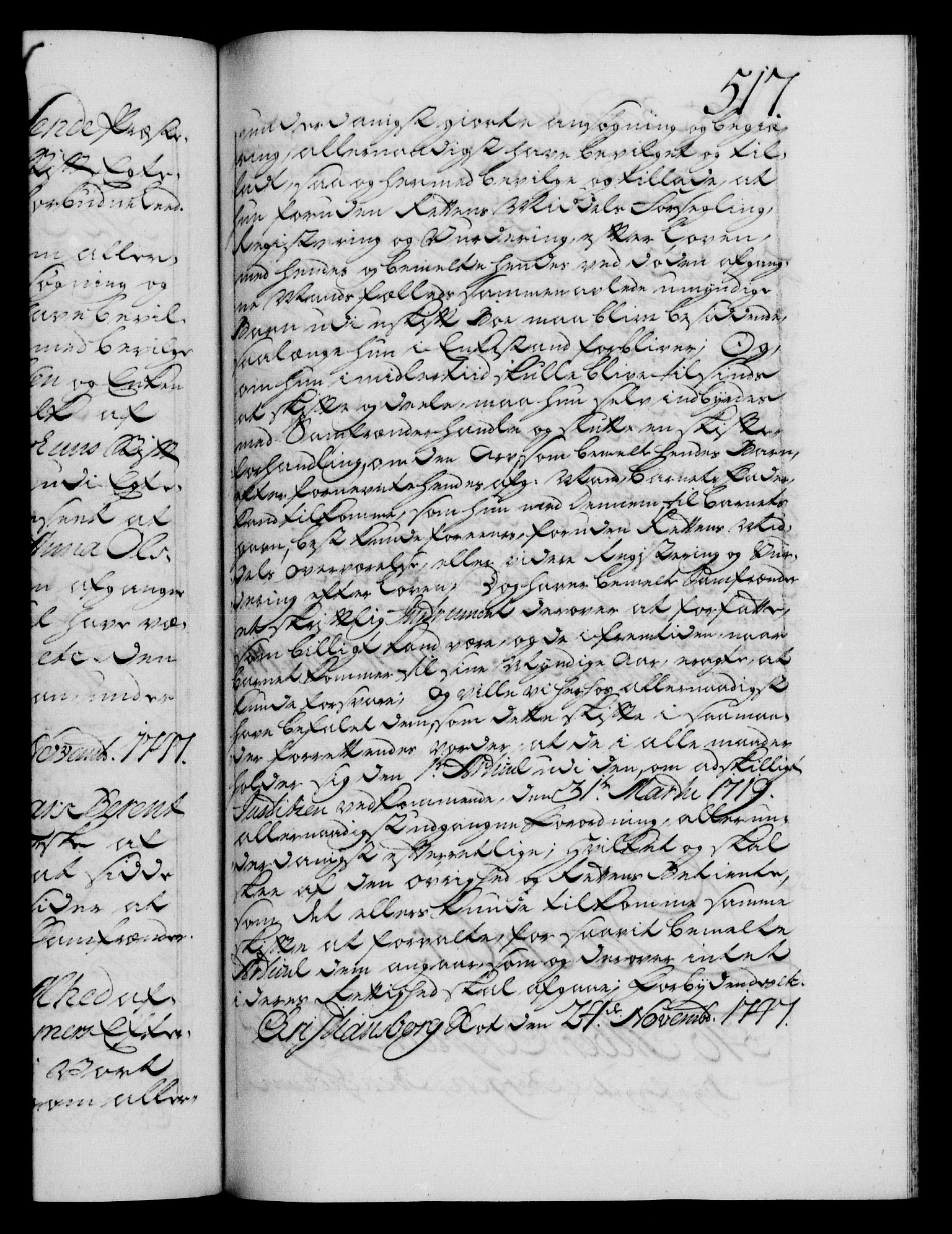 Danske Kanselli 1572-1799, RA/EA-3023/F/Fc/Fca/Fcaa/L0035: Norske registre, 1746-1748, s. 517a