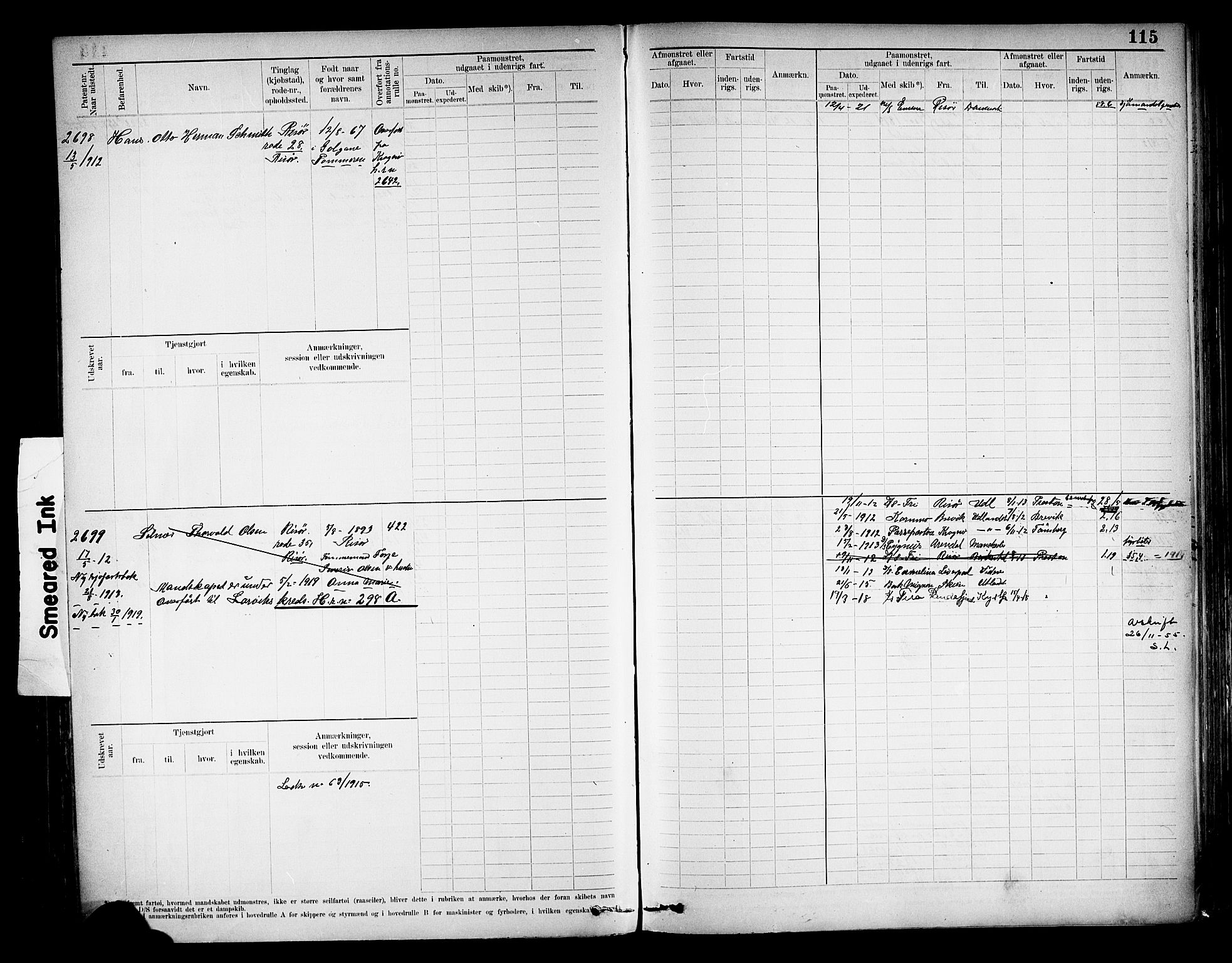 Risør mønstringskrets, AV/SAK-2031-0010/F/Fb/L0013: Hovedrulle nr 2475-3063, T-12, 1904-1928, s. 122