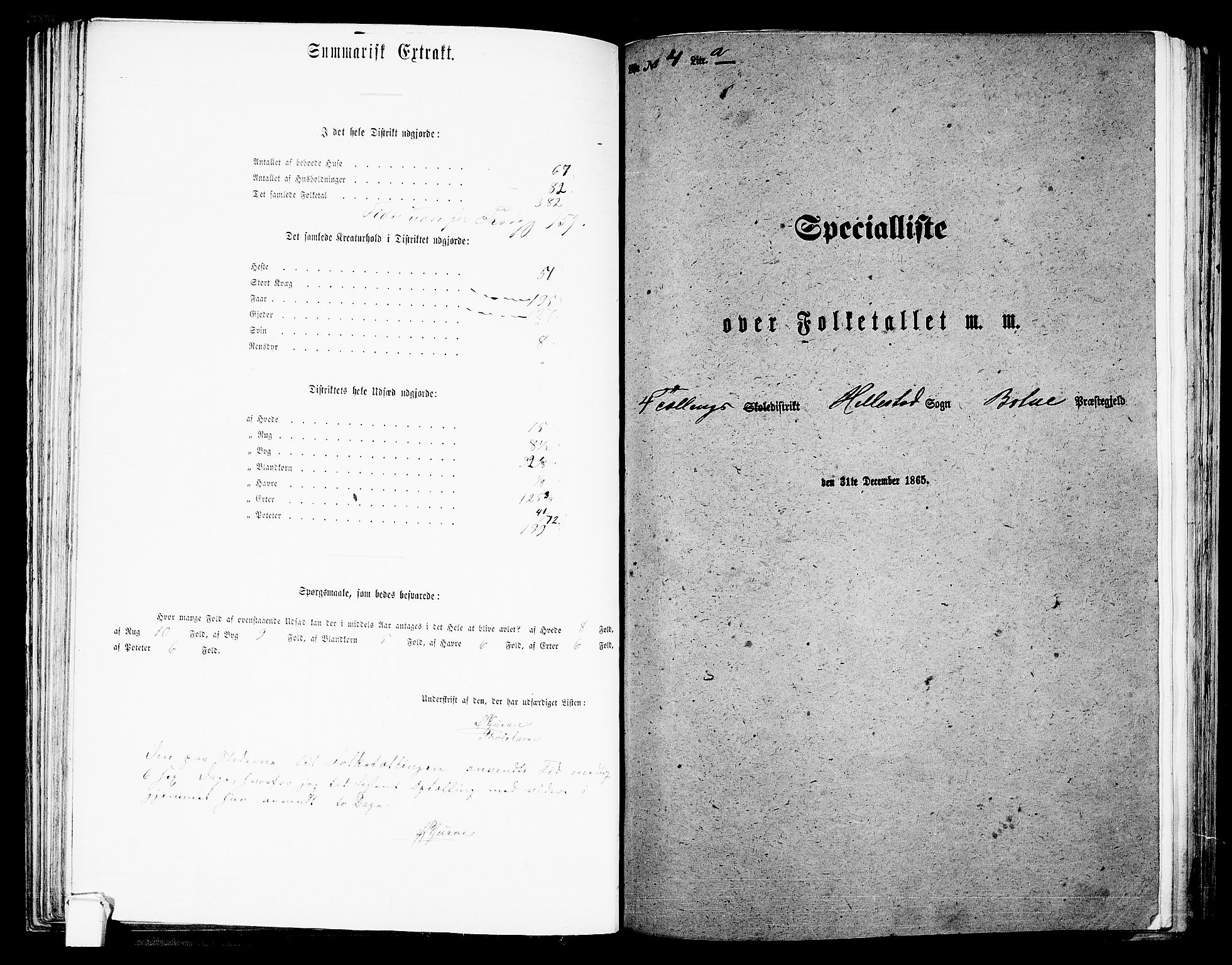RA, Folketelling 1865 for 0715L Botne prestegjeld, Botne sokn og Hillestad sokn, 1865, s. 70