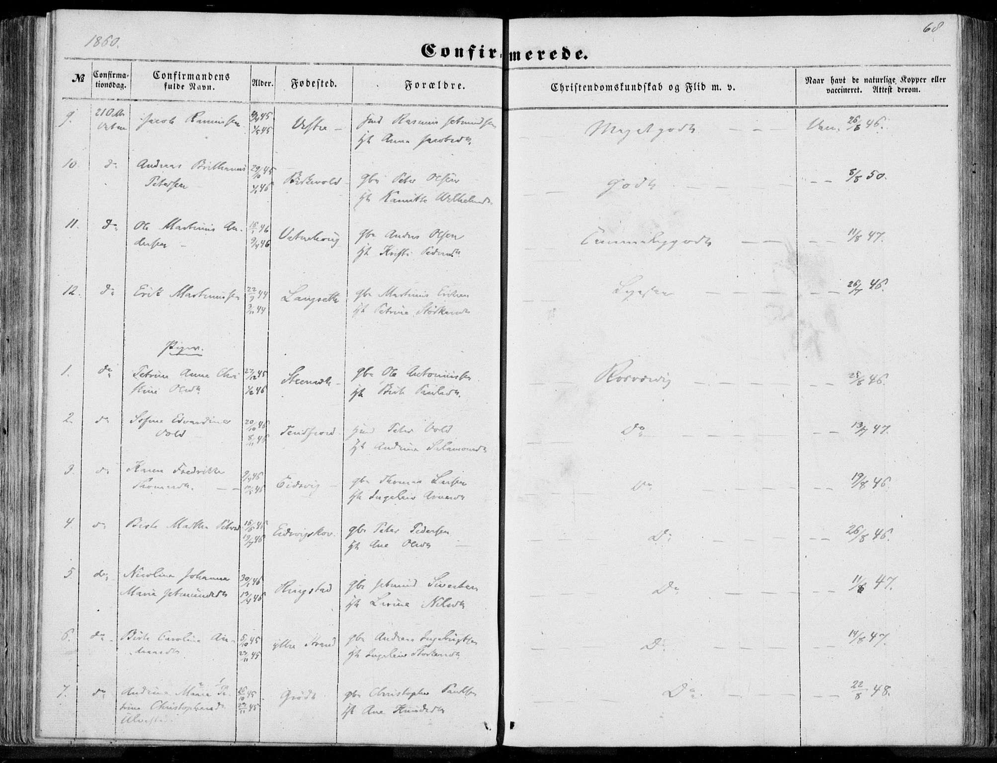 Ministerialprotokoller, klokkerbøker og fødselsregistre - Møre og Romsdal, AV/SAT-A-1454/524/L0354: Ministerialbok nr. 524A06, 1857-1863, s. 68