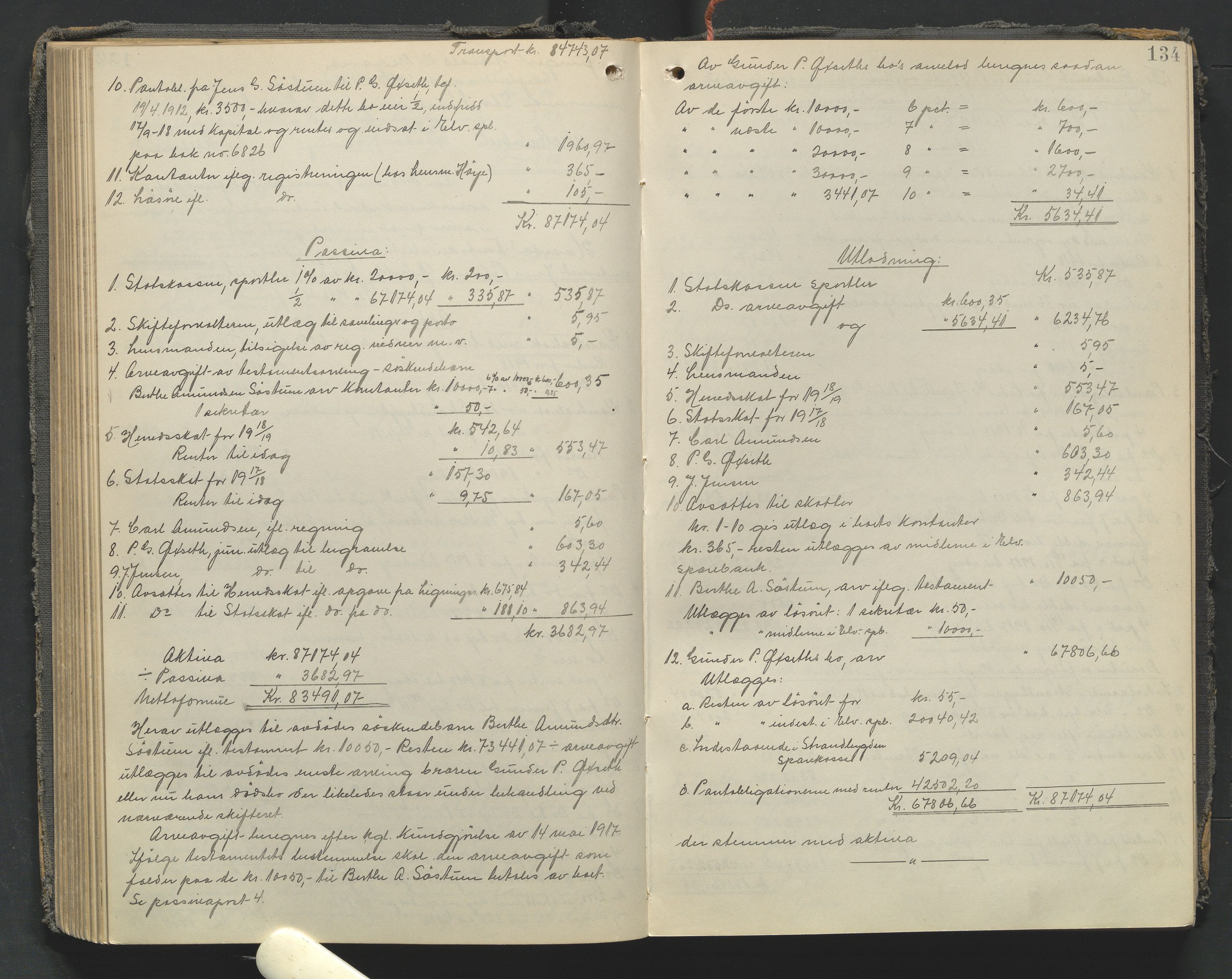 Sør-Østerdal sorenskriveri, AV/SAH-TING-018/J/Jc/L0006: Skifteutlodningsprotokoller, 1915-1929, s. 133b-134a