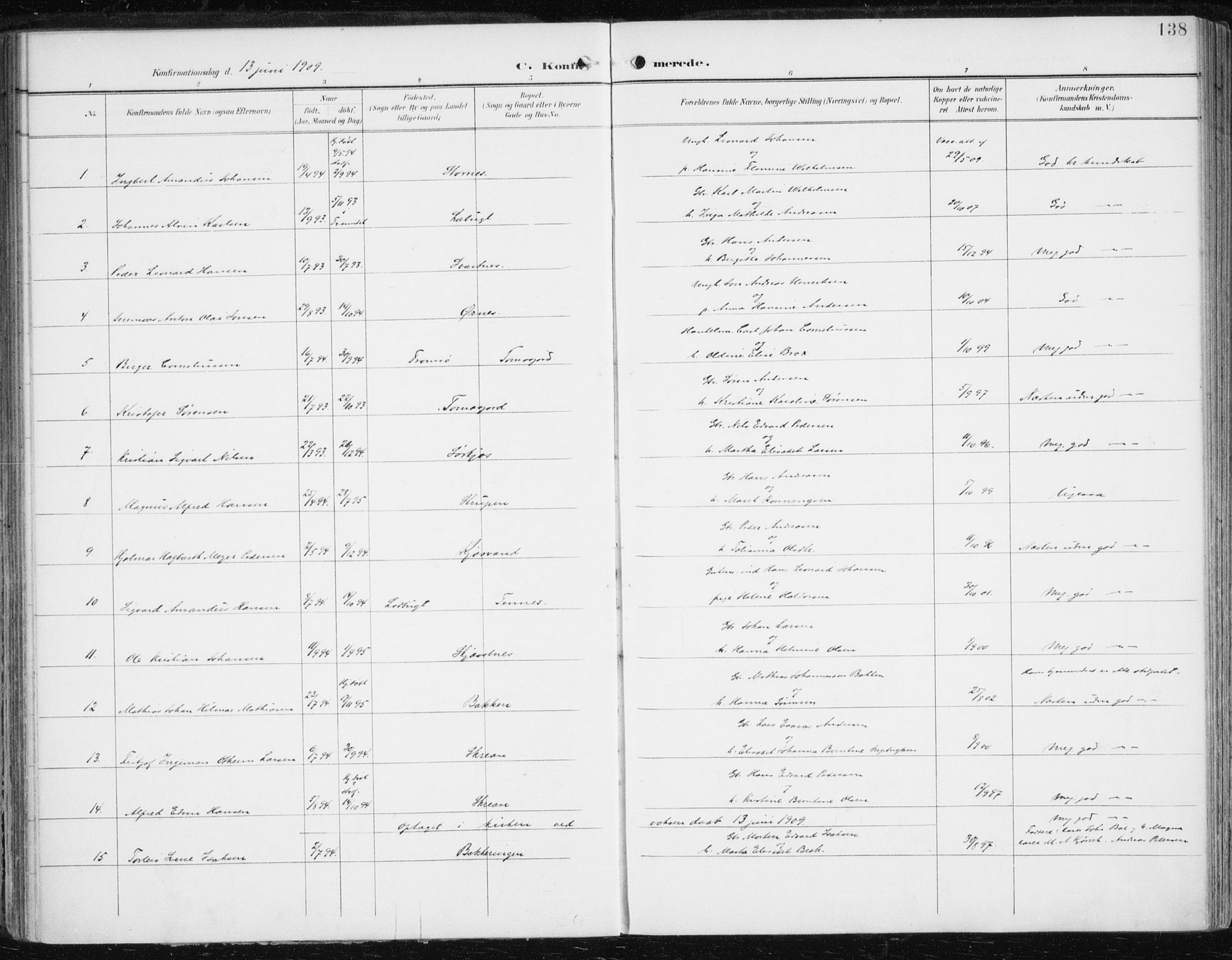 Balsfjord sokneprestembete, AV/SATØ-S-1303/G/Ga/L0006kirke: Ministerialbok nr. 6, 1897-1909, s. 138
