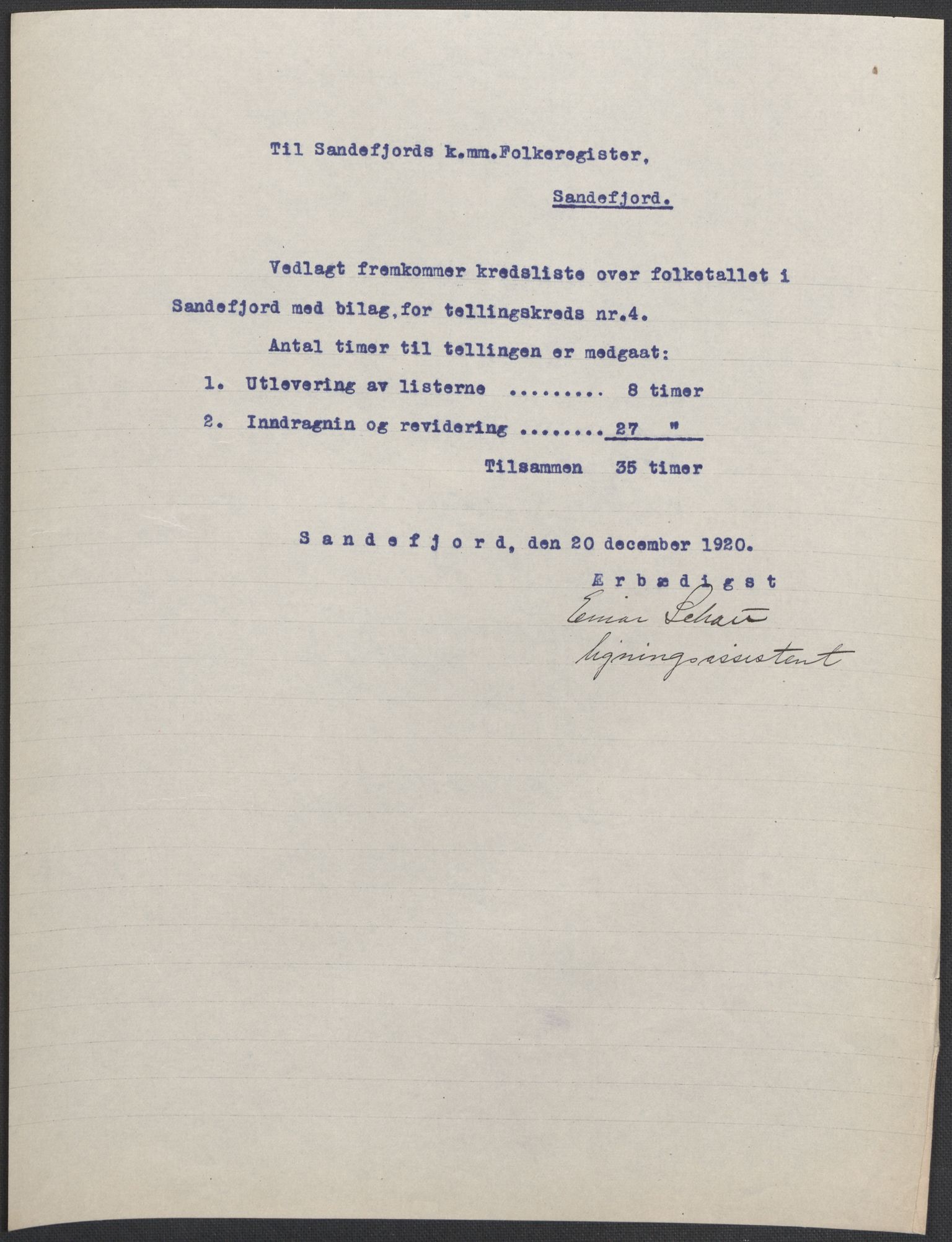 SAKO, Folketelling 1920 for 0706 Sandefjord kjøpstad, 1920, s. 16