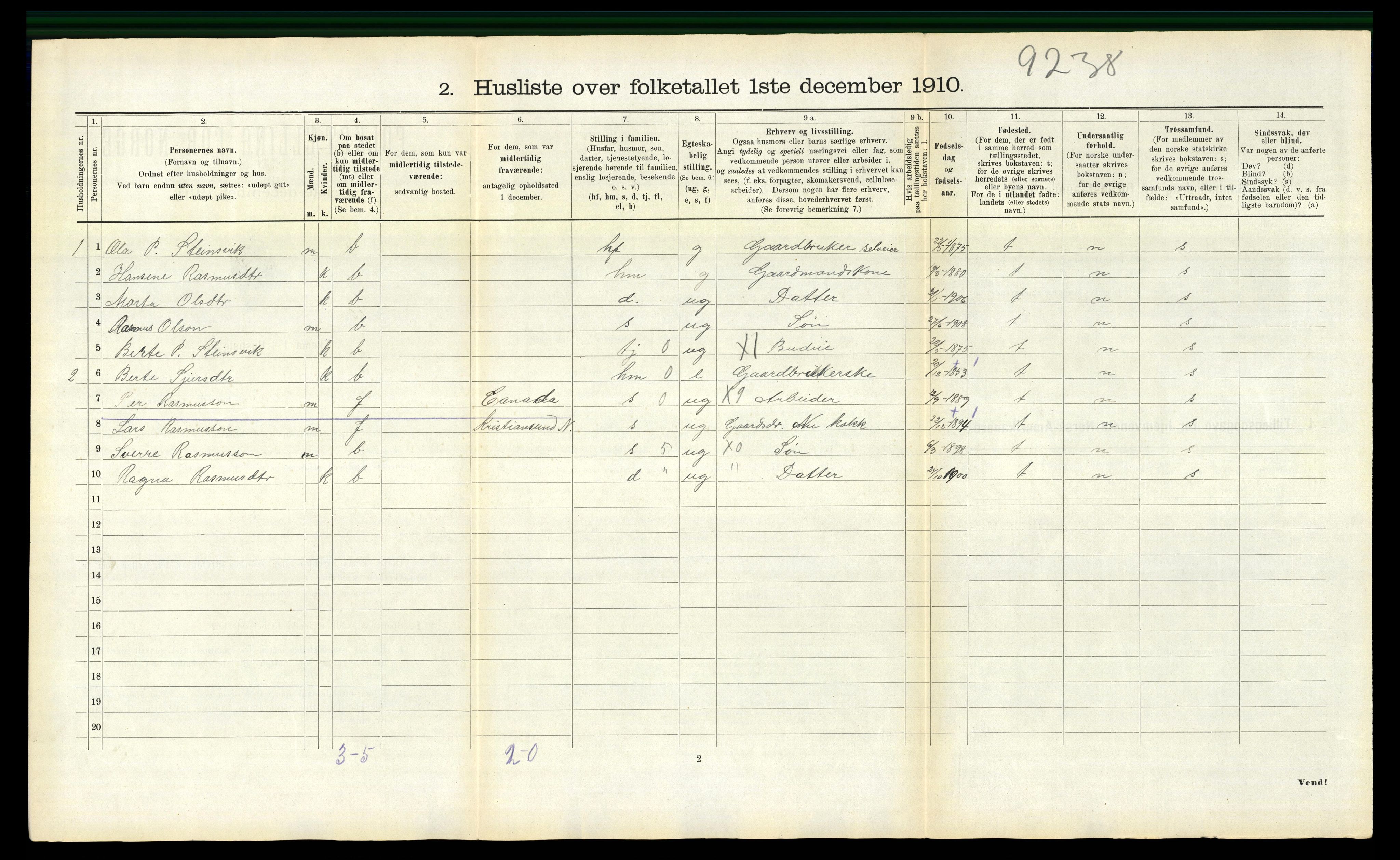 RA, Folketelling 1910 for 1519 Volda herred, 1910, s. 1437