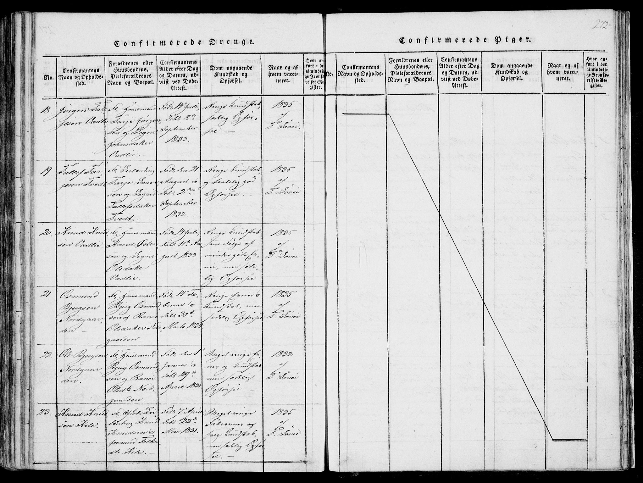 Fyresdal kirkebøker, AV/SAKO-A-263/F/Fa/L0004: Ministerialbok nr. I 4, 1815-1854, s. 272