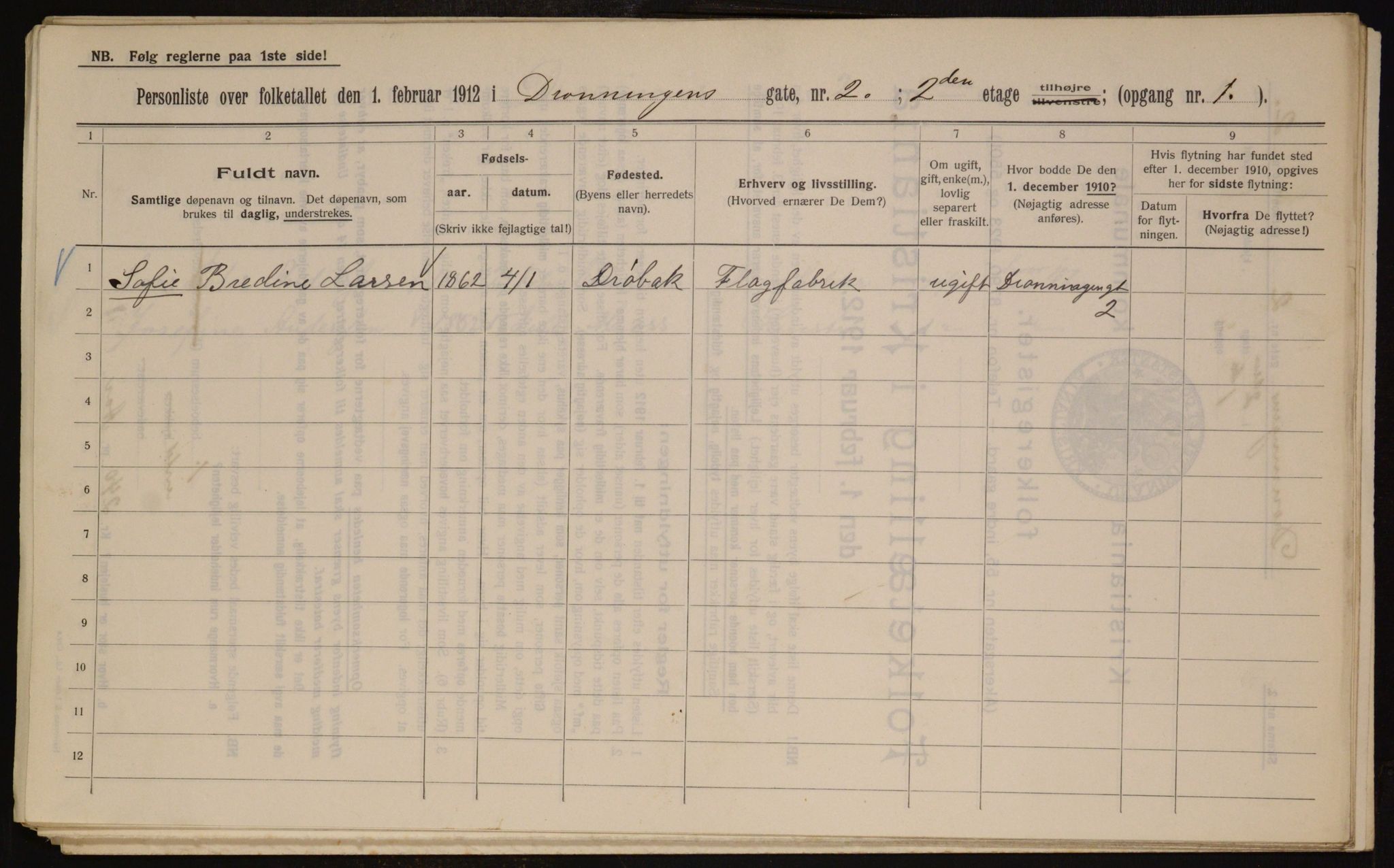 OBA, Kommunal folketelling 1.2.1912 for Kristiania, 1912, s. 17104