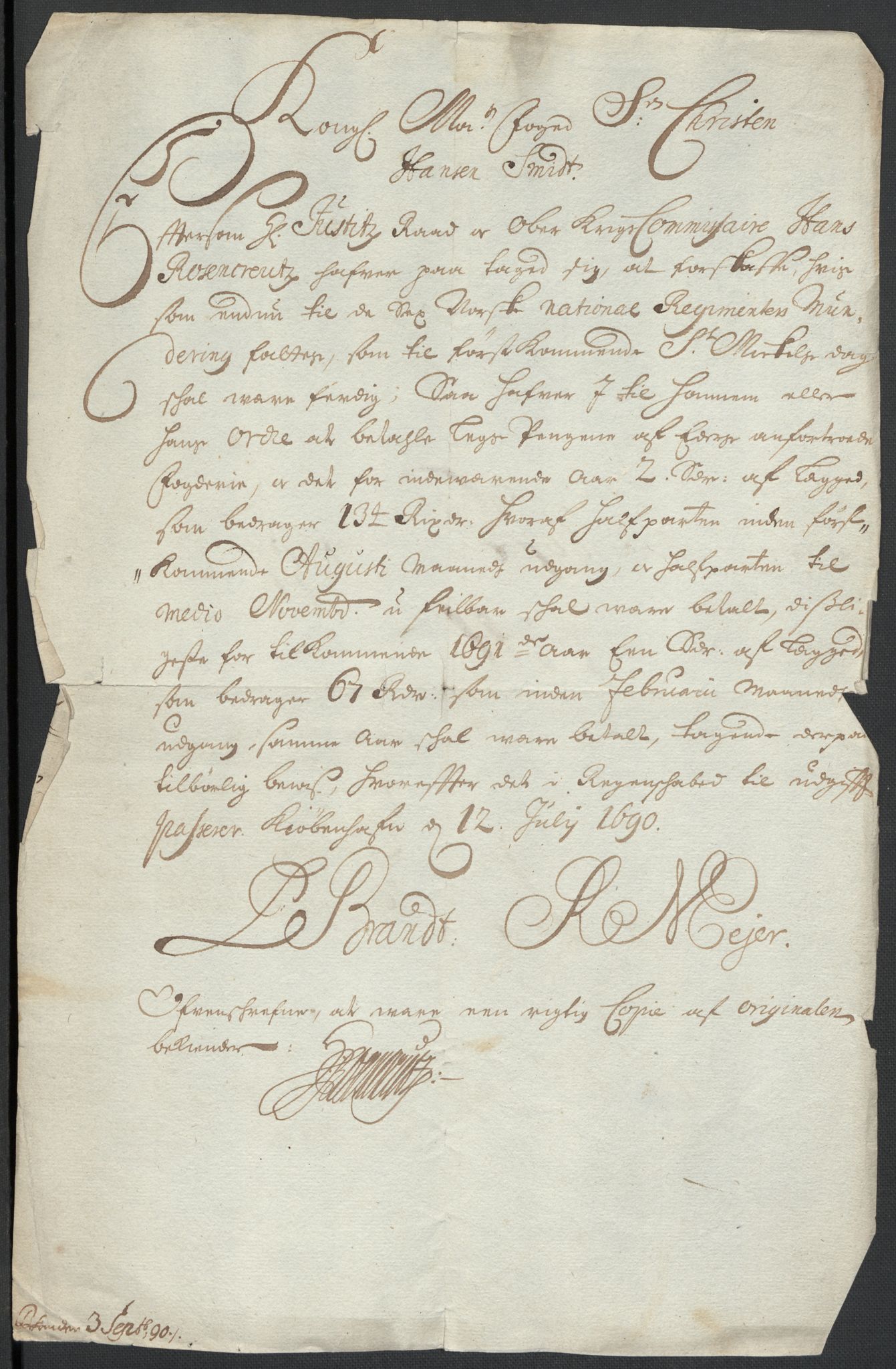 Rentekammeret inntil 1814, Reviderte regnskaper, Fogderegnskap, RA/EA-4092/R08/L0425: Fogderegnskap Aker, 1690-1691, s. 4