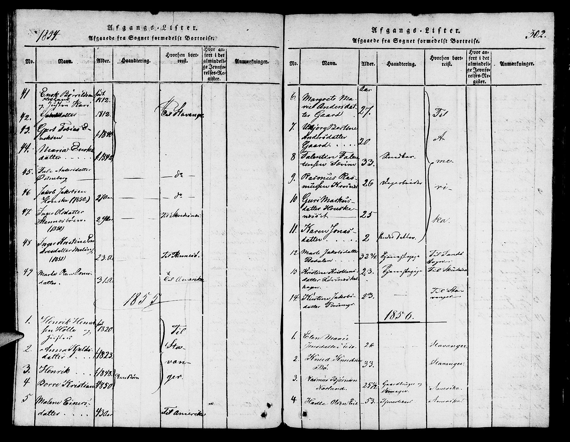 Finnøy sokneprestkontor, SAST/A-101825/H/Ha/Hab/L0001: Klokkerbok nr. B 1, 1816-1856, s. 302