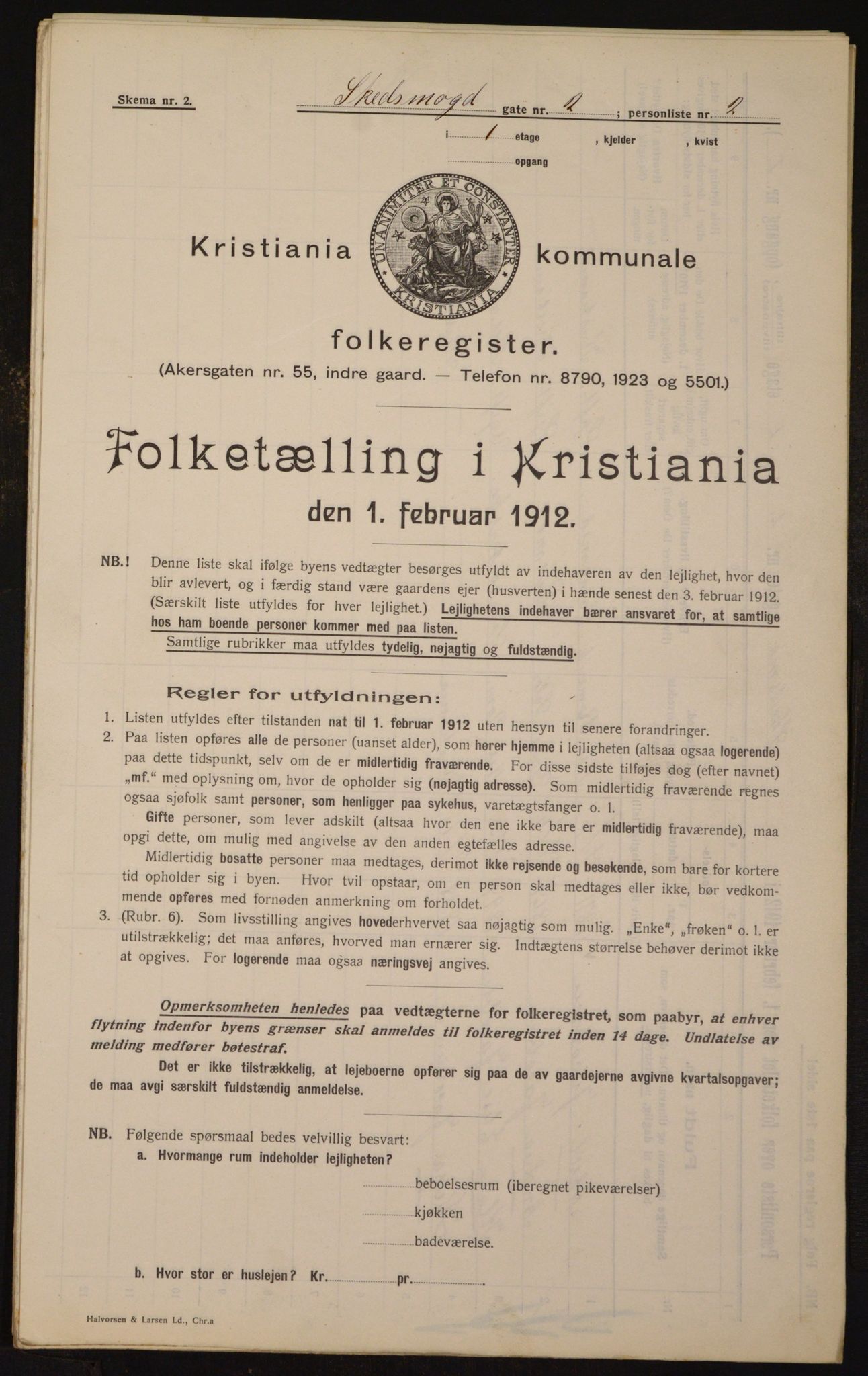 OBA, Kommunal folketelling 1.2.1912 for Kristiania, 1912, s. 95537