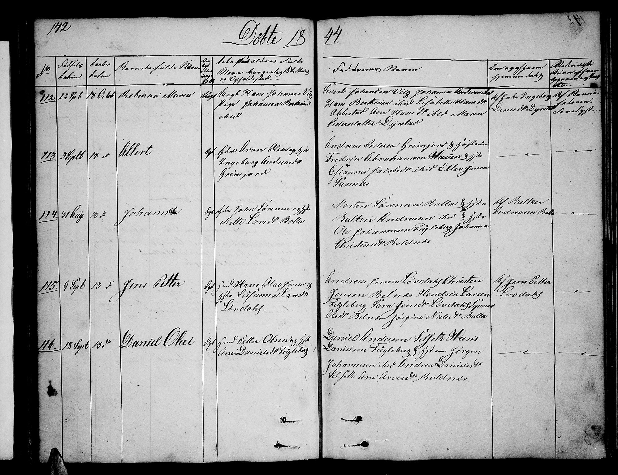 Ibestad sokneprestembete, AV/SATØ-S-0077/H/Ha/Hab/L0003klokker: Klokkerbok nr. 3, 1833-1852, s. 142