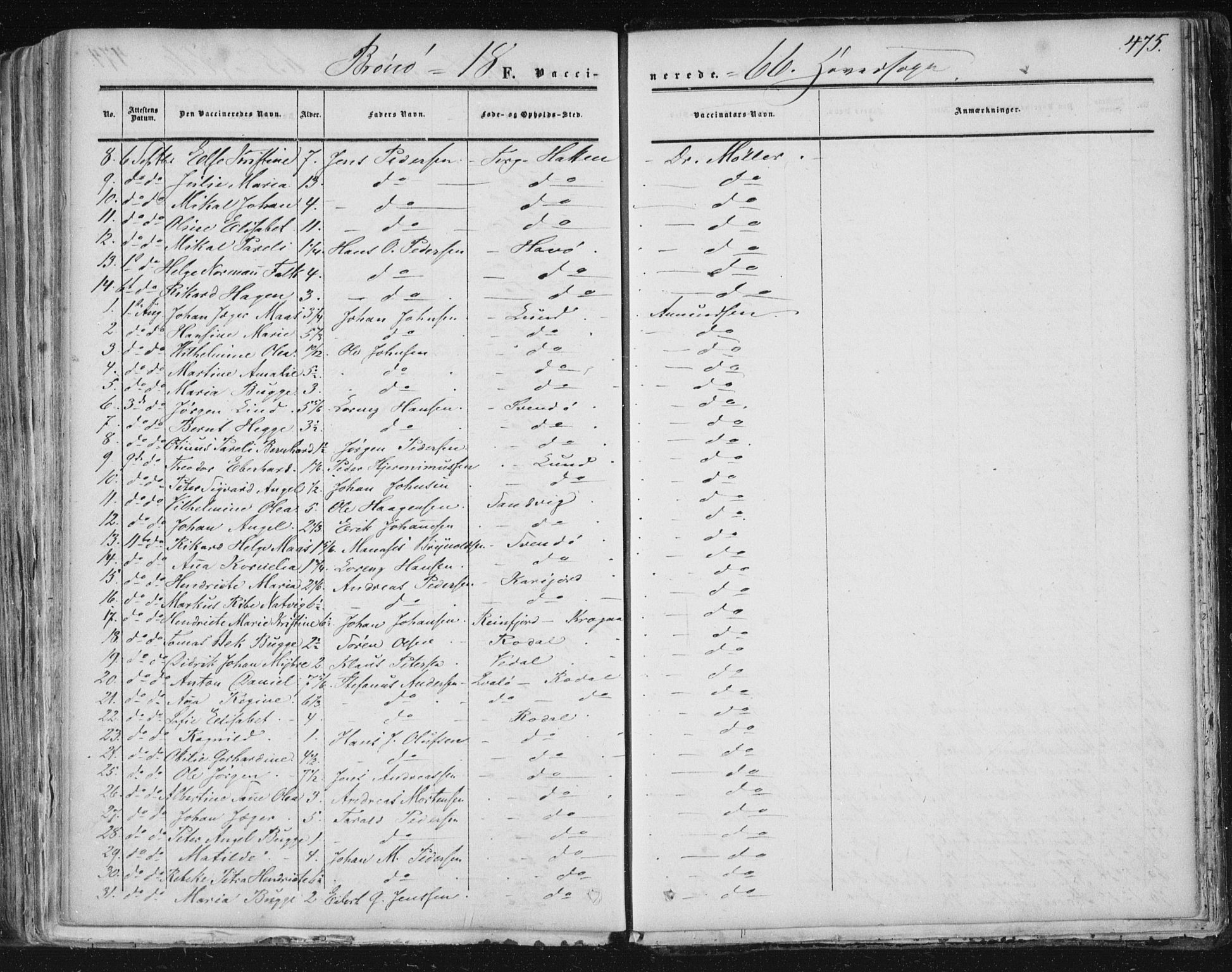 Ministerialprotokoller, klokkerbøker og fødselsregistre - Nordland, SAT/A-1459/813/L0198: Ministerialbok nr. 813A08, 1834-1874, s. 475