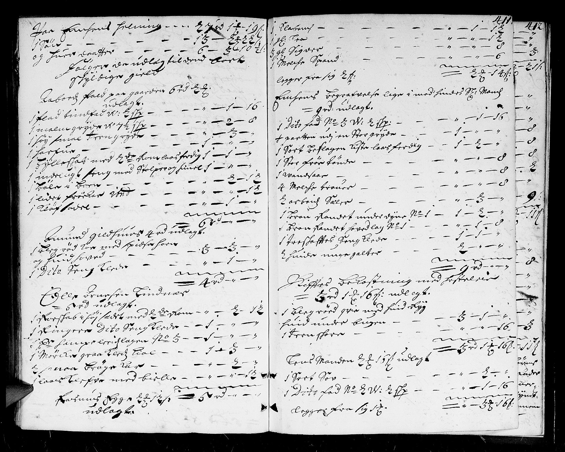 Lier, Røyken og Hurum sorenskriveri, AV/SAKO-A-89/H/Hc/L0001: Skifteprotokoll, 1701-1708, s. 410b-411a