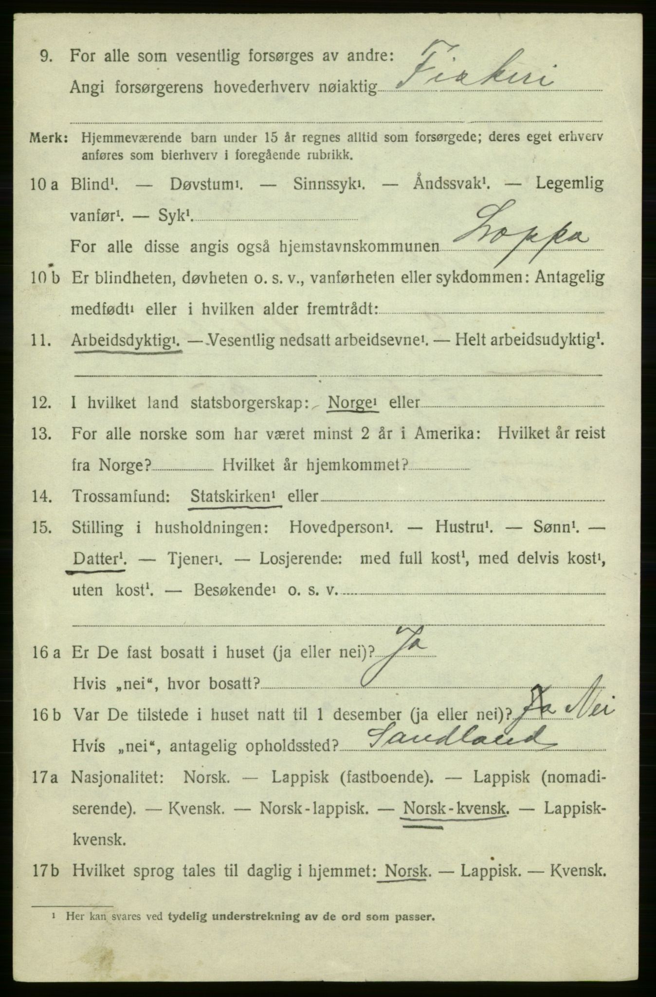 SATØ, Folketelling 1920 for 2014 Loppa herred, 1920, s. 653