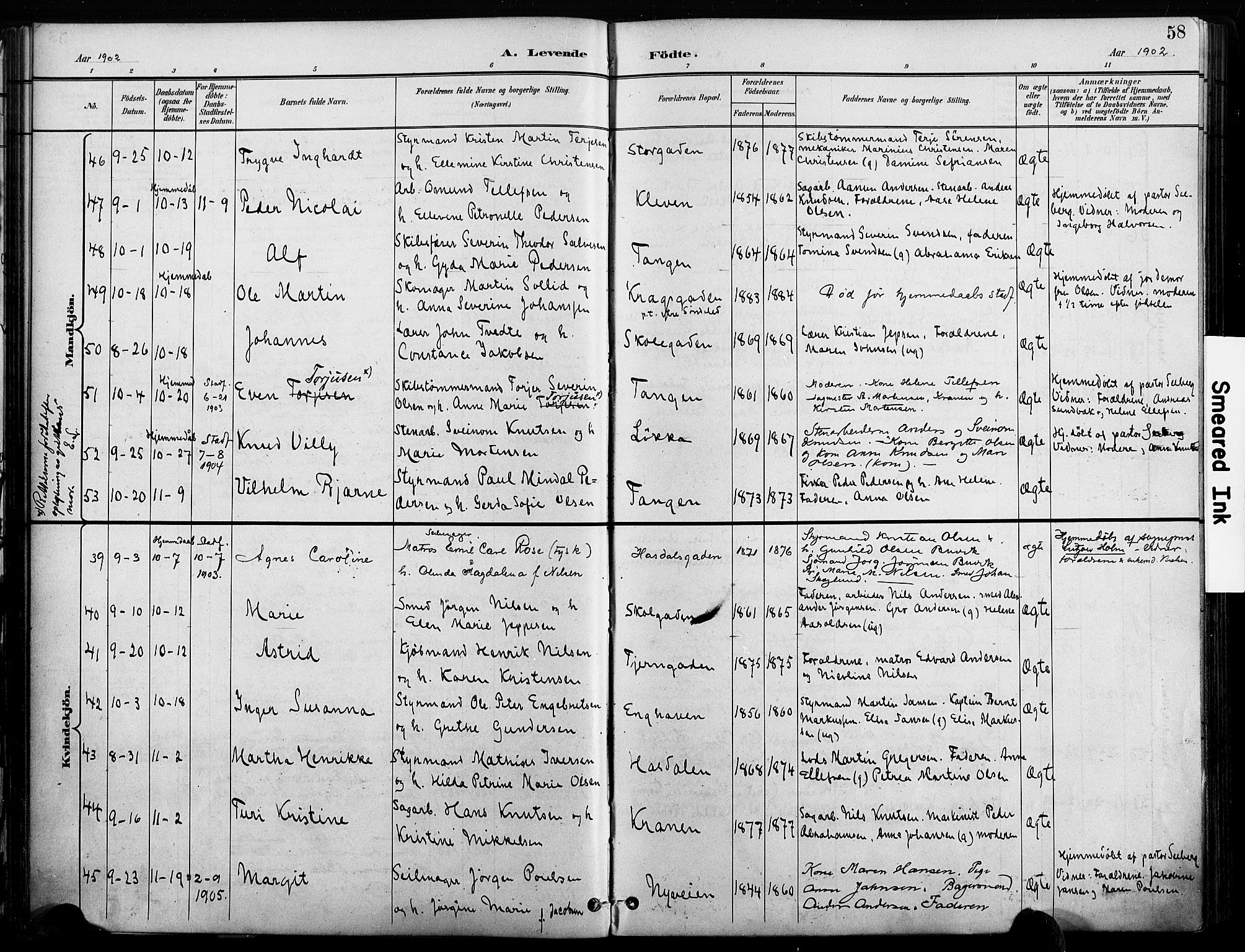 Risør sokneprestkontor, AV/SAK-1111-0035/F/Fa/L0010: Ministerialbok nr. A 10, 1896-1906, s. 58