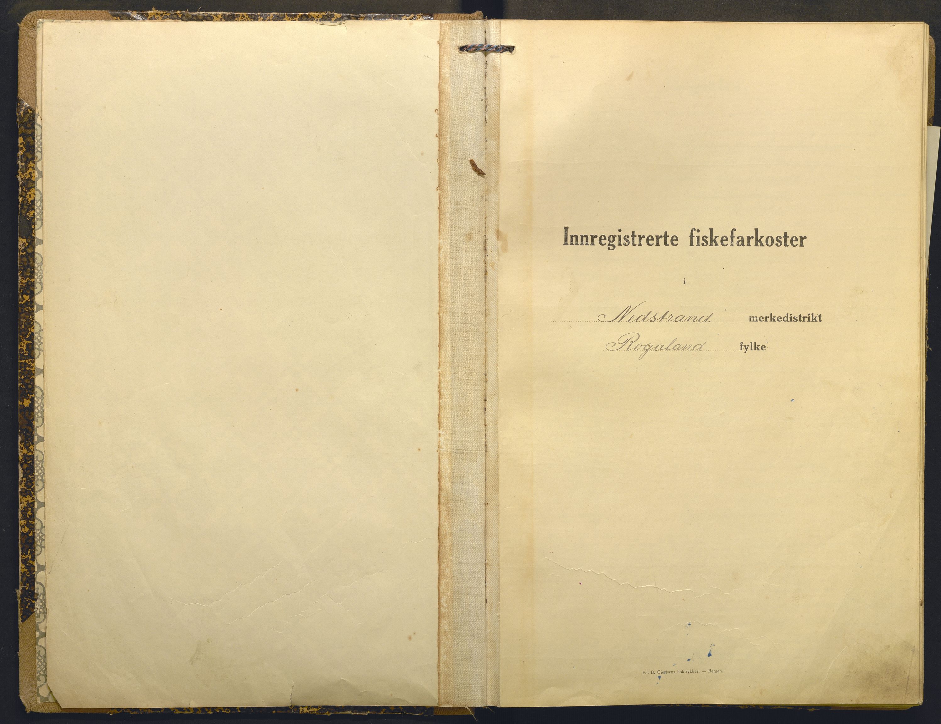 Fiskeridirektoratet - 1 Adm. ledelse - 13 Båtkontoret, AV/SAB-A-2003/I/Ia/Iai/L0071: 135.0926/1 Merkeprotokoll - Nedstrand, 1920-1954