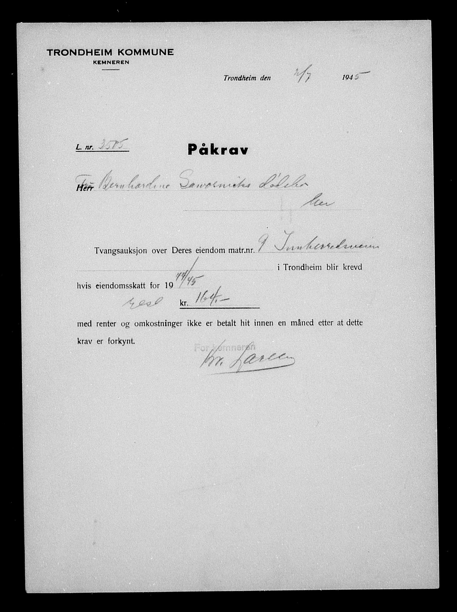 Justisdepartementet, Tilbakeføringskontoret for inndratte formuer, RA/S-1564/H/Hc/Hca/L0907: --, 1945-1947, s. 288