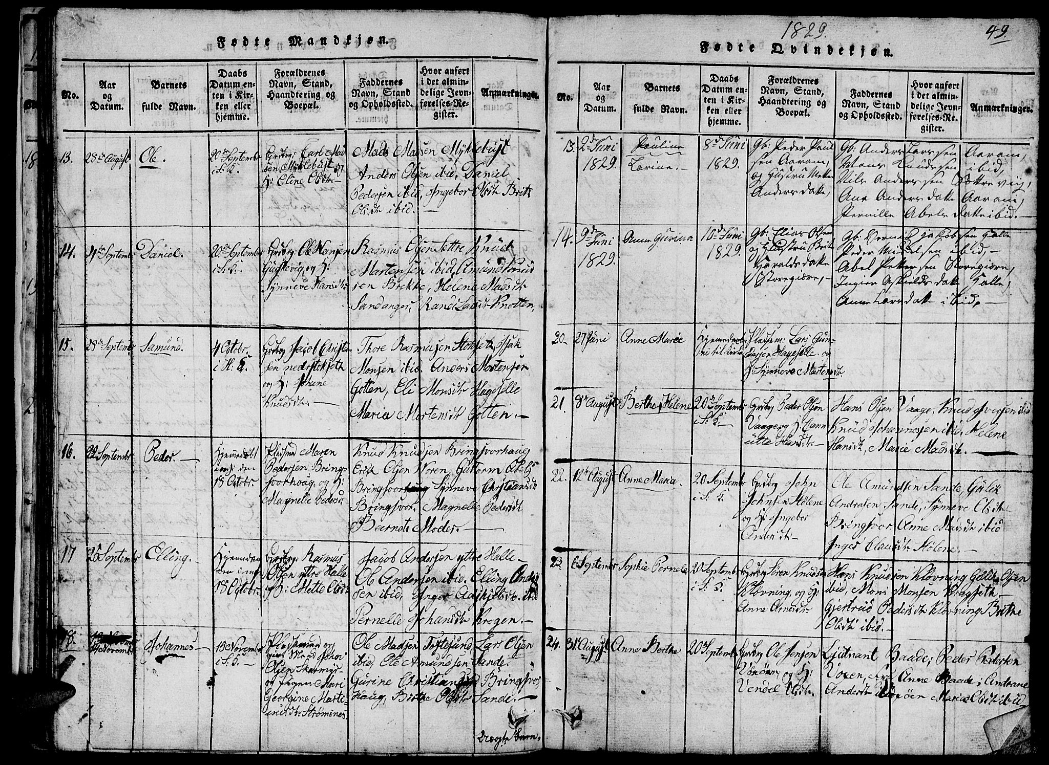 Ministerialprotokoller, klokkerbøker og fødselsregistre - Møre og Romsdal, SAT/A-1454/503/L0046: Klokkerbok nr. 503C01, 1816-1842, s. 49