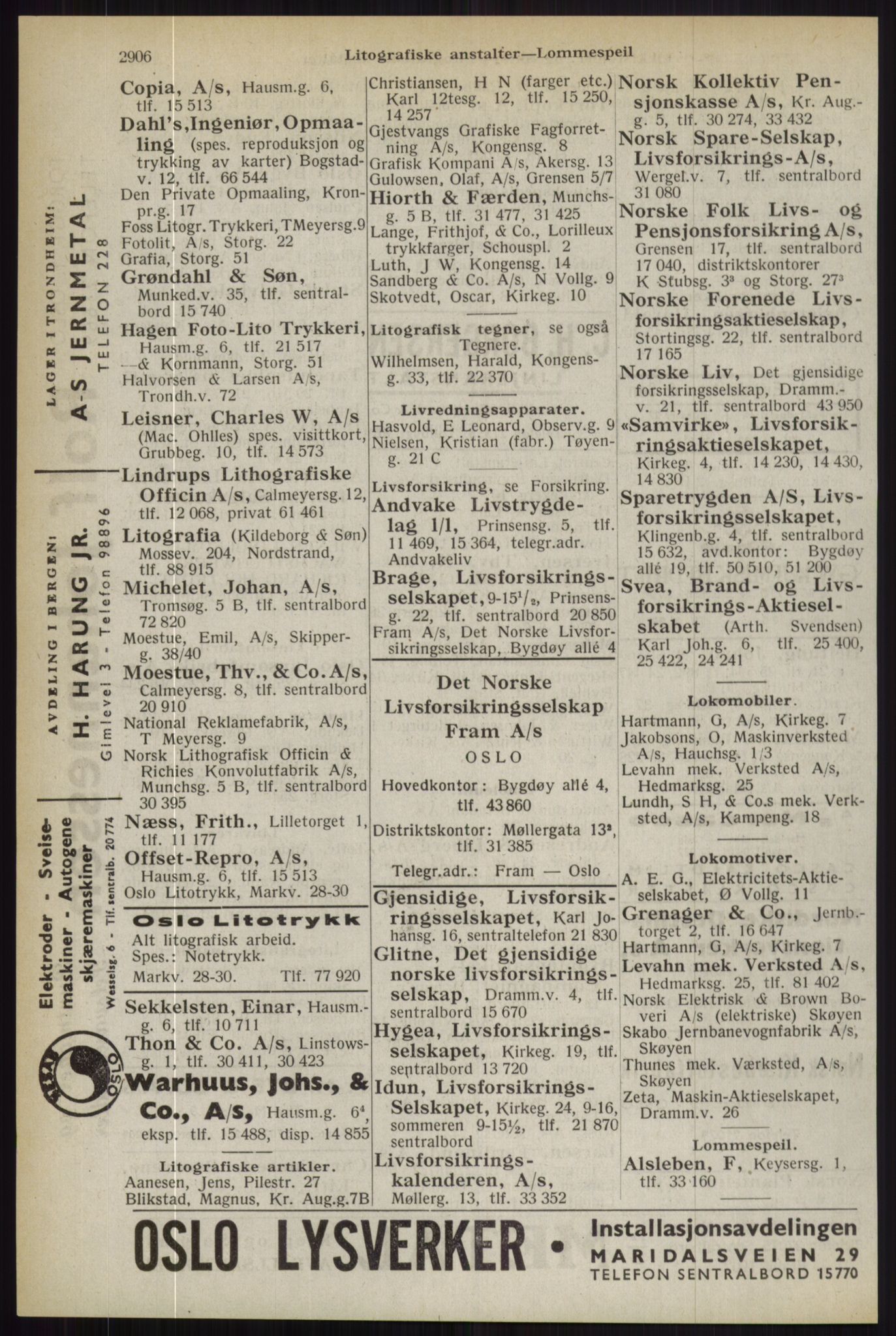 Kristiania/Oslo adressebok, PUBL/-, 1944, s. 2906