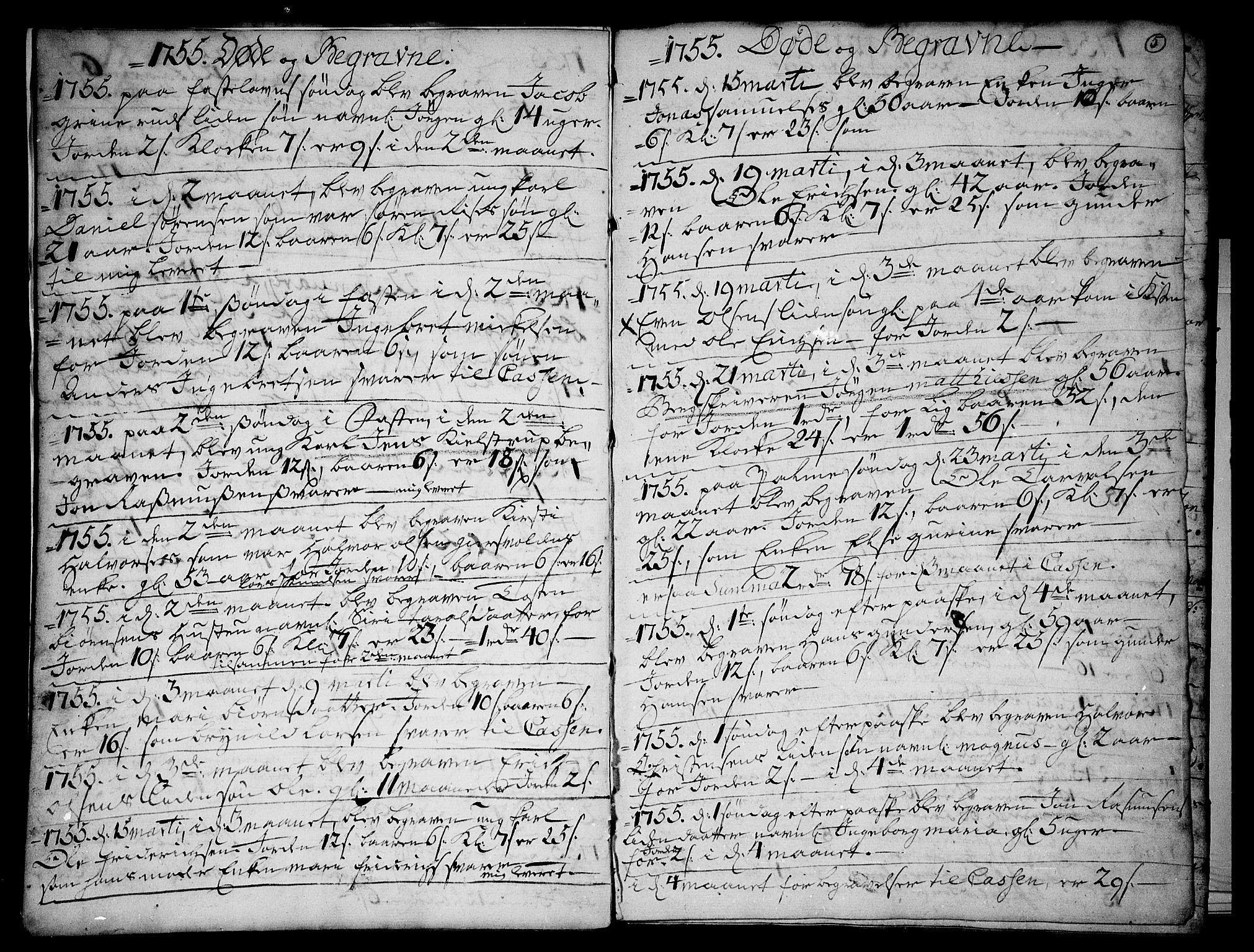 Skoger kirkebøker, AV/SAKO-A-59/G/Gb/L0002: Klokkerbok nr. II 2, 1753-1795, s. 5