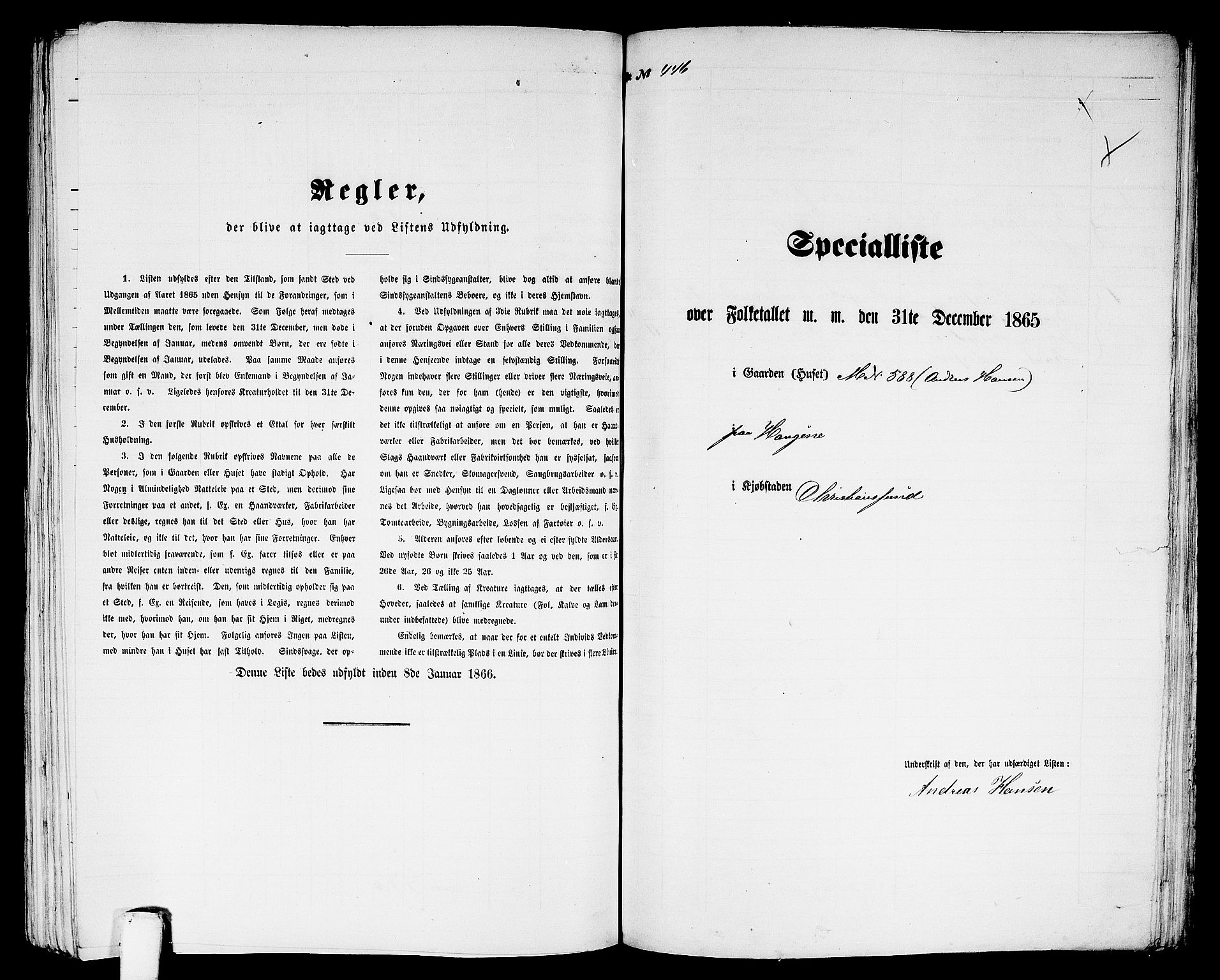 RA, Folketelling 1865 for 1503B Kristiansund prestegjeld, Kristiansund kjøpstad, 1865, s. 907