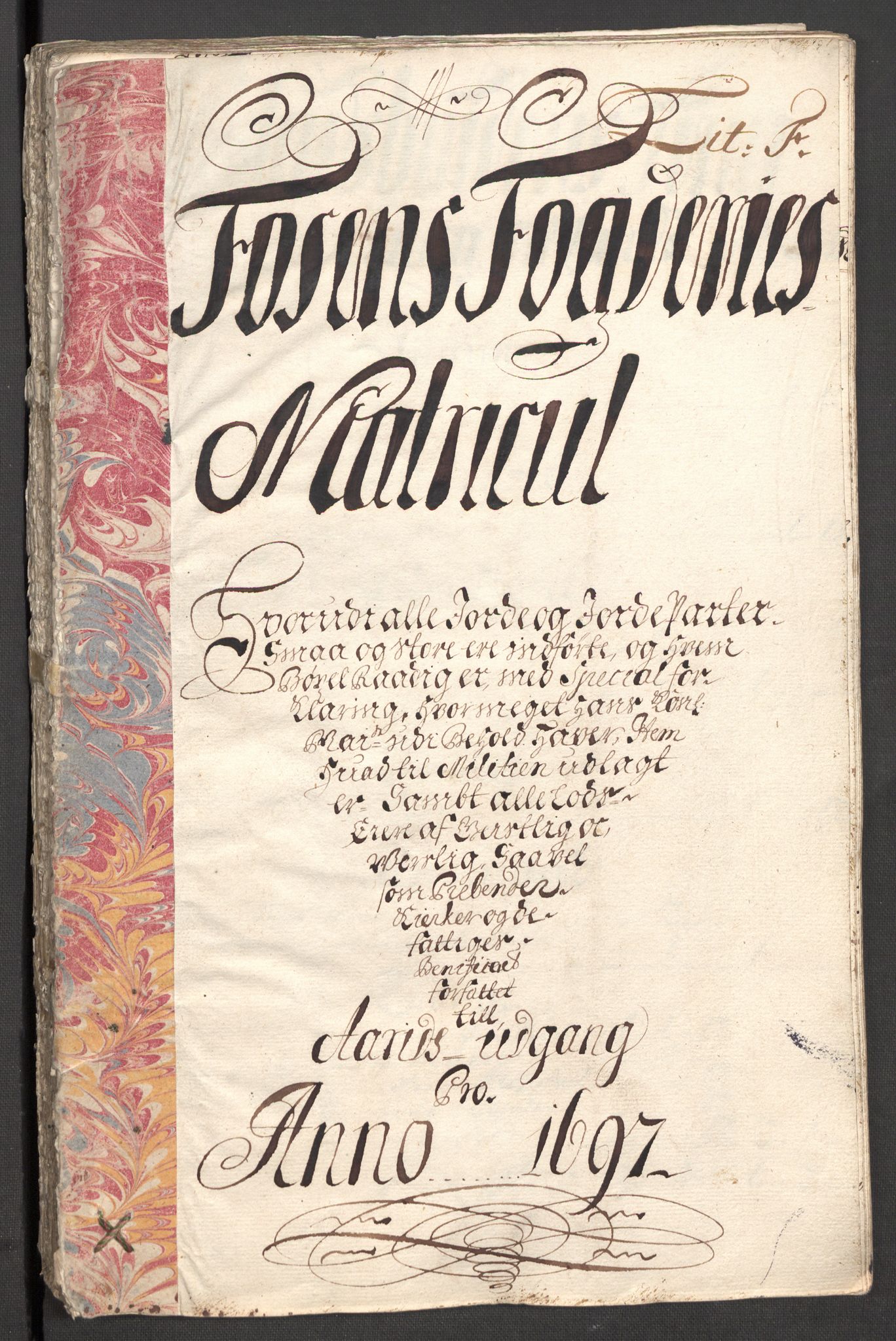 Rentekammeret inntil 1814, Reviderte regnskaper, Fogderegnskap, AV/RA-EA-4092/R57/L3852: Fogderegnskap Fosen, 1697, s. 46