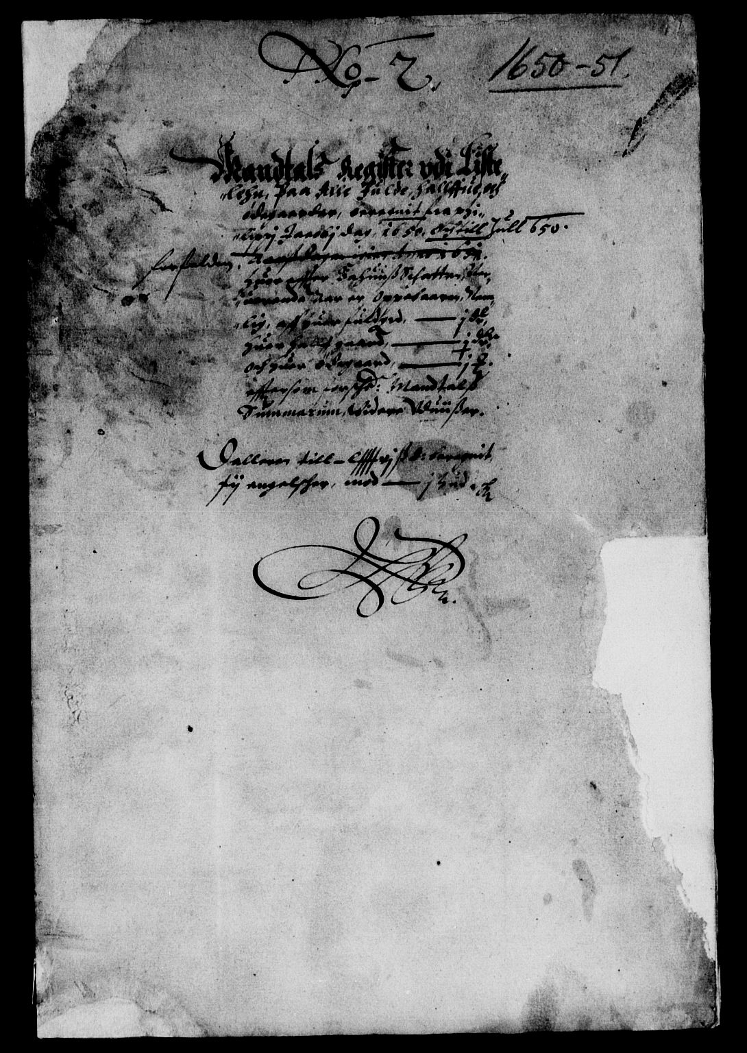 Rentekammeret inntil 1814, Reviderte regnskaper, Lensregnskaper, AV/RA-EA-5023/R/Rb/Rbr/L0019: Lista len, 1650-1653