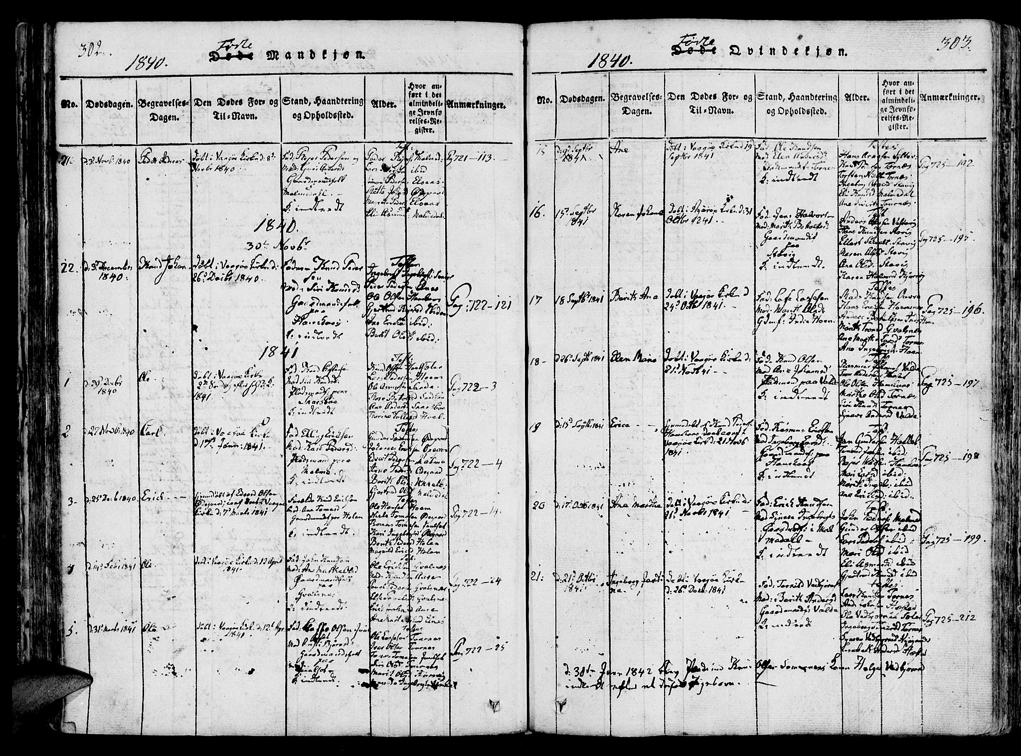 Ministerialprotokoller, klokkerbøker og fødselsregistre - Møre og Romsdal, AV/SAT-A-1454/565/L0747: Ministerialbok nr. 565A01, 1817-1844, s. 302-303