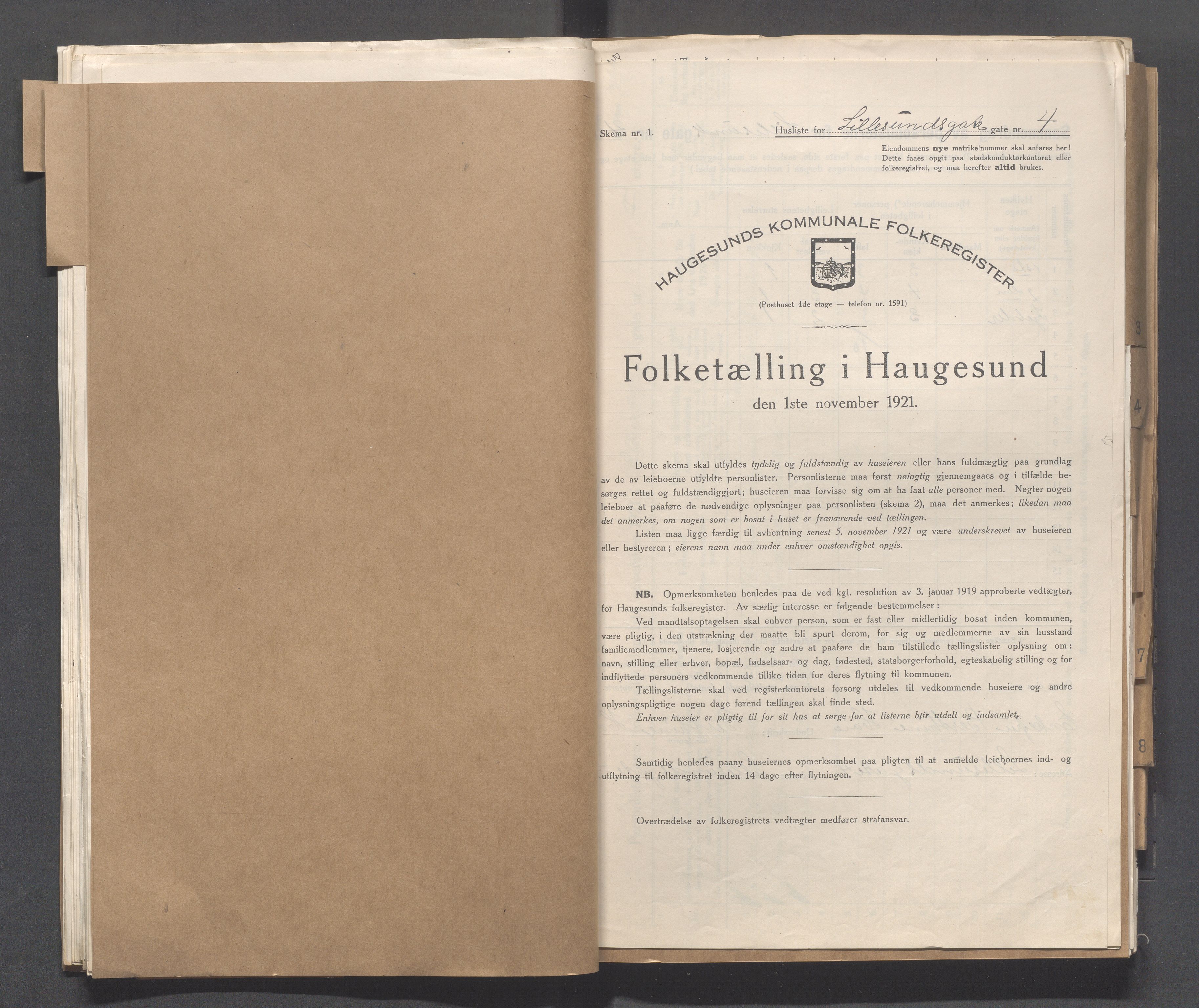 IKAR, Kommunal folketelling 1.11.1921 for Haugesund, 1921, s. 3039