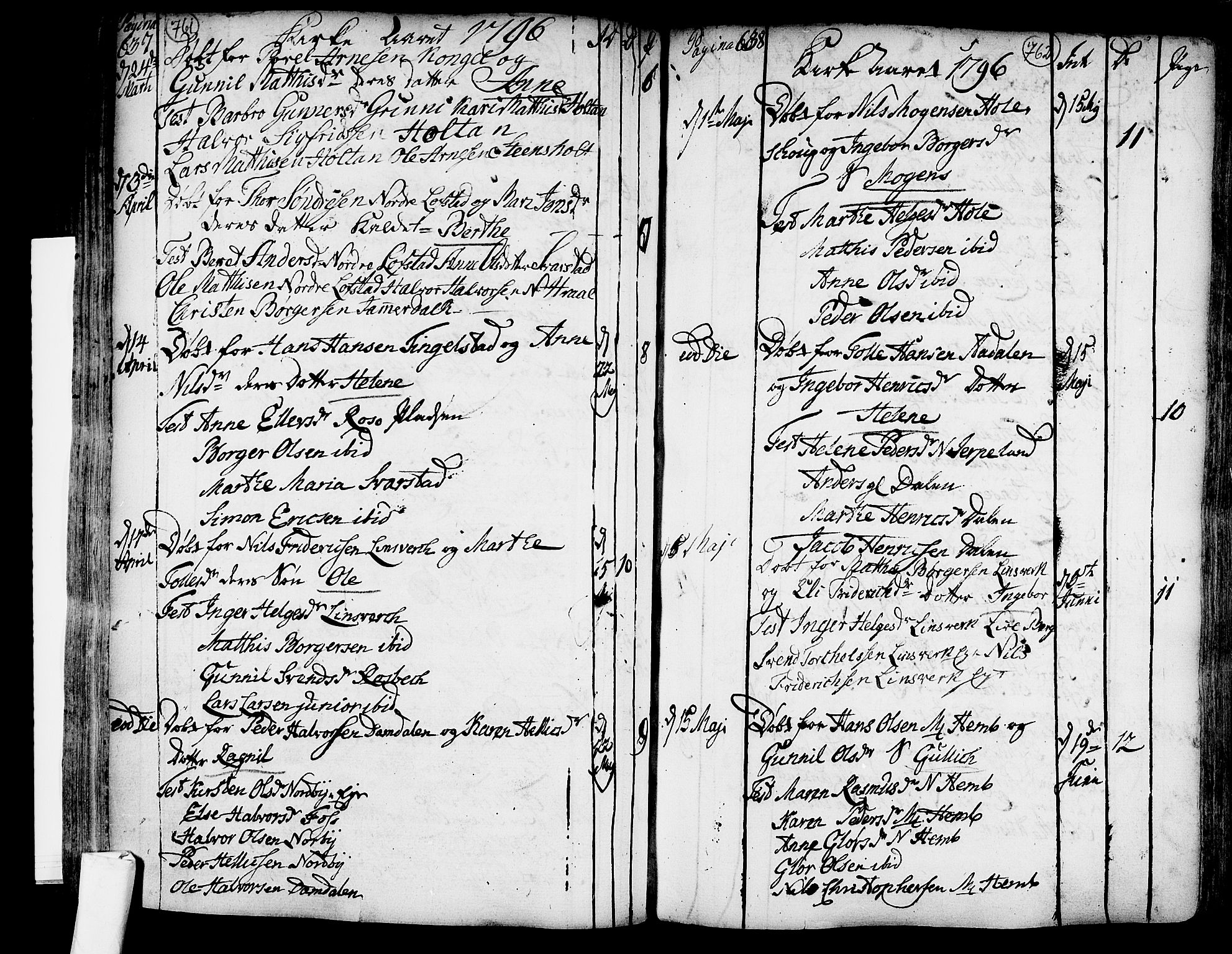 Lardal kirkebøker, SAKO/A-350/F/Fa/L0003: Ministerialbok nr. I 3, 1733-1815, s. 761-762