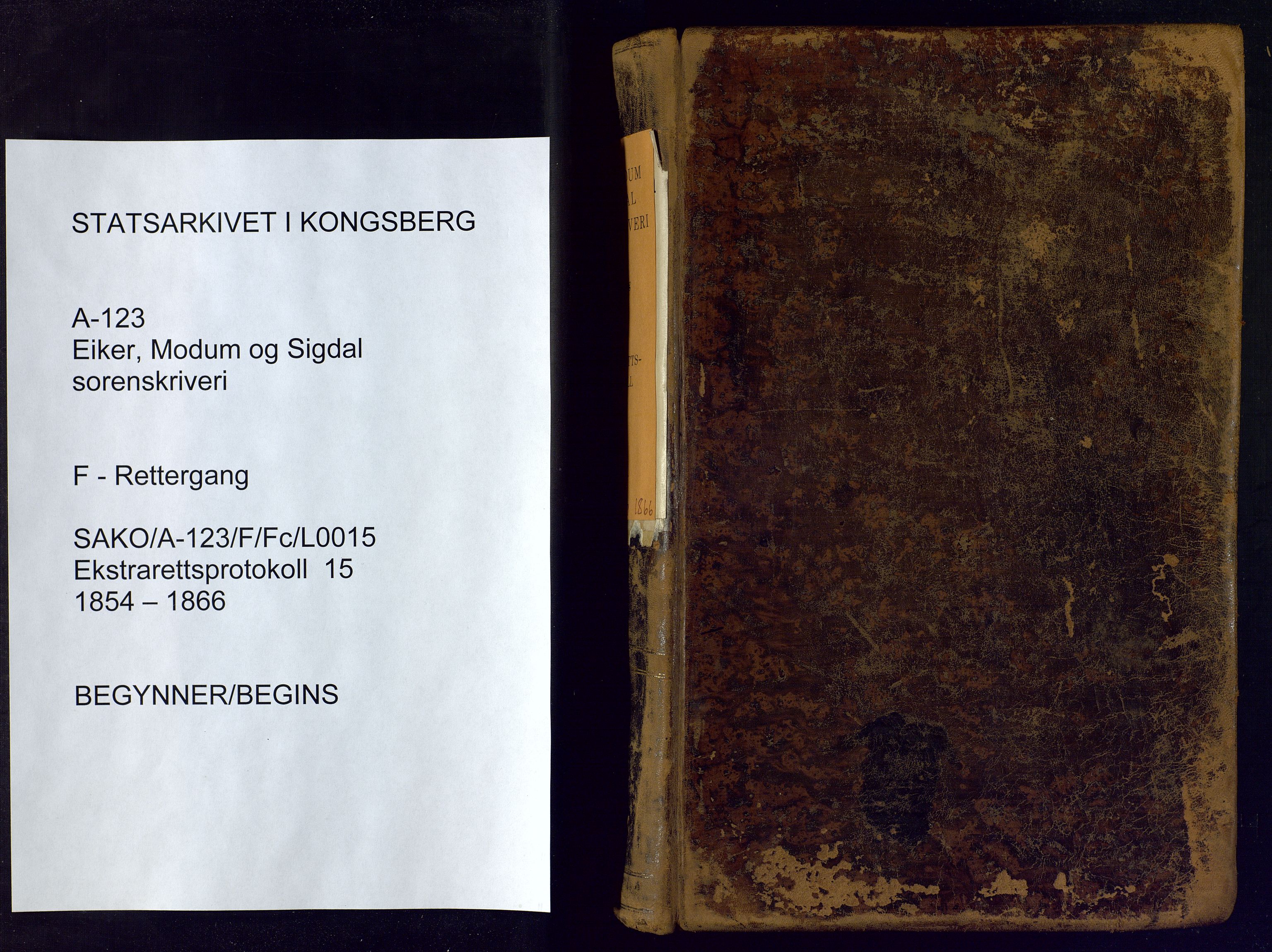 Eiker, Modum og Sigdal sorenskriveri, AV/SAKO-A-123/F/Fc/L0015: Ekstrarettsprotokoll - Sigdal, 1854-1866