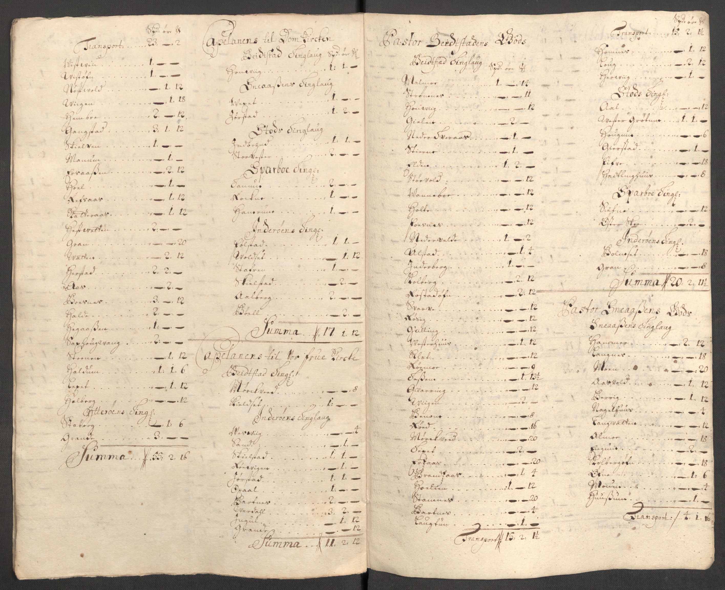 Rentekammeret inntil 1814, Reviderte regnskaper, Fogderegnskap, RA/EA-4092/R63/L4319: Fogderegnskap Inderøy, 1711, s. 429
