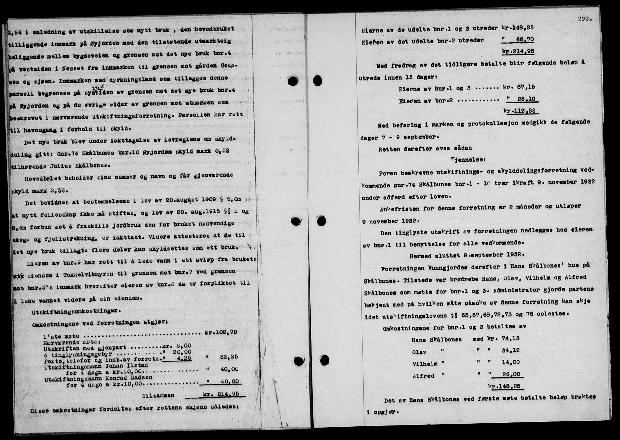 Salten sorenskriveri, SAT/A-4578/1/2/2C/L0062: Pantebok nr. 52, 1932-1933, Tingl.dato: 05.12.1932