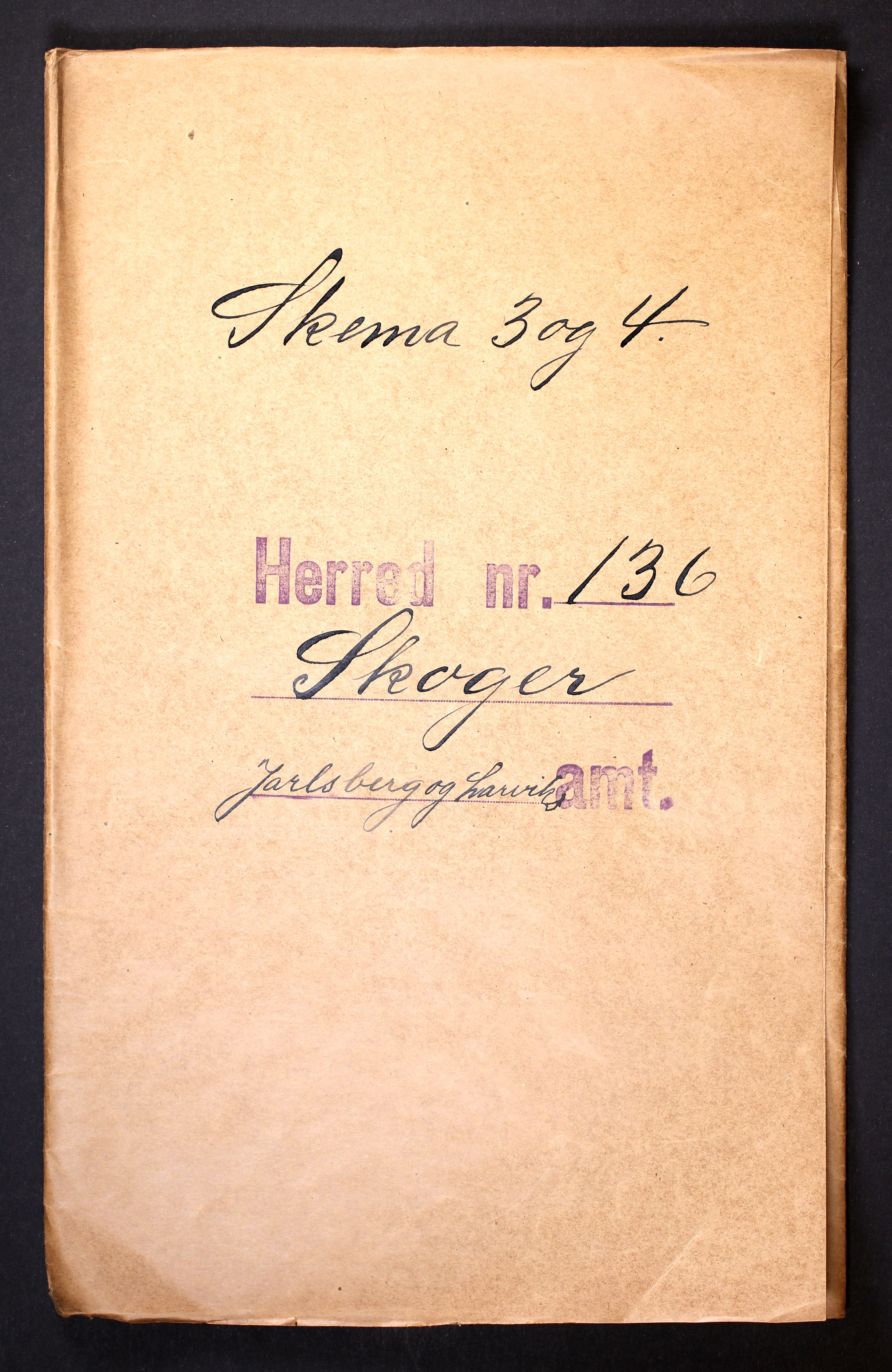 RA, Folketelling 1910 for 0712 Skoger herred, 1910, s. 1