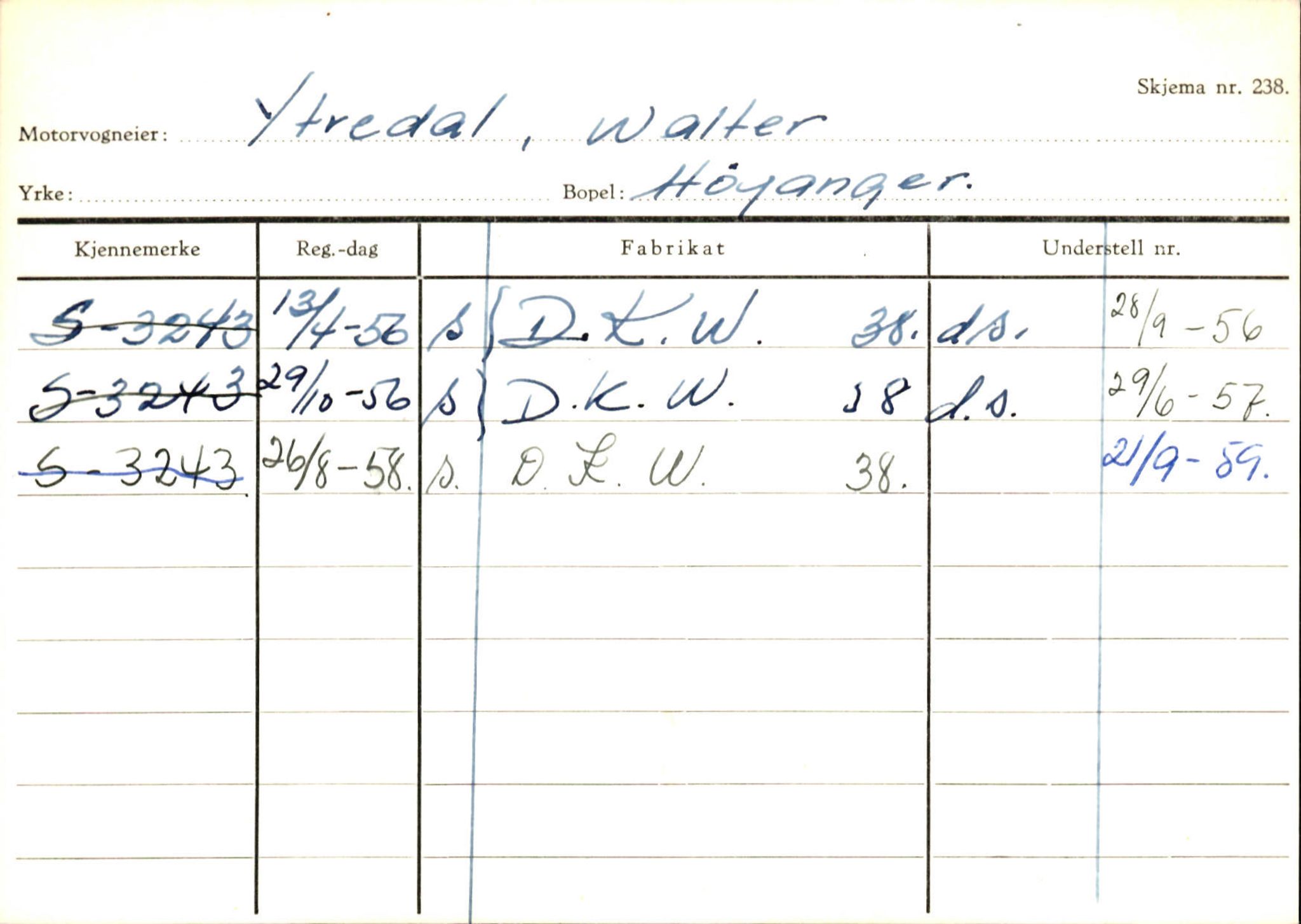 Statens vegvesen, Sogn og Fjordane vegkontor, SAB/A-5301/4/F/L0131: Eigarregister Høyanger P-Å. Stryn S-Å, 1945-1975, s. 930