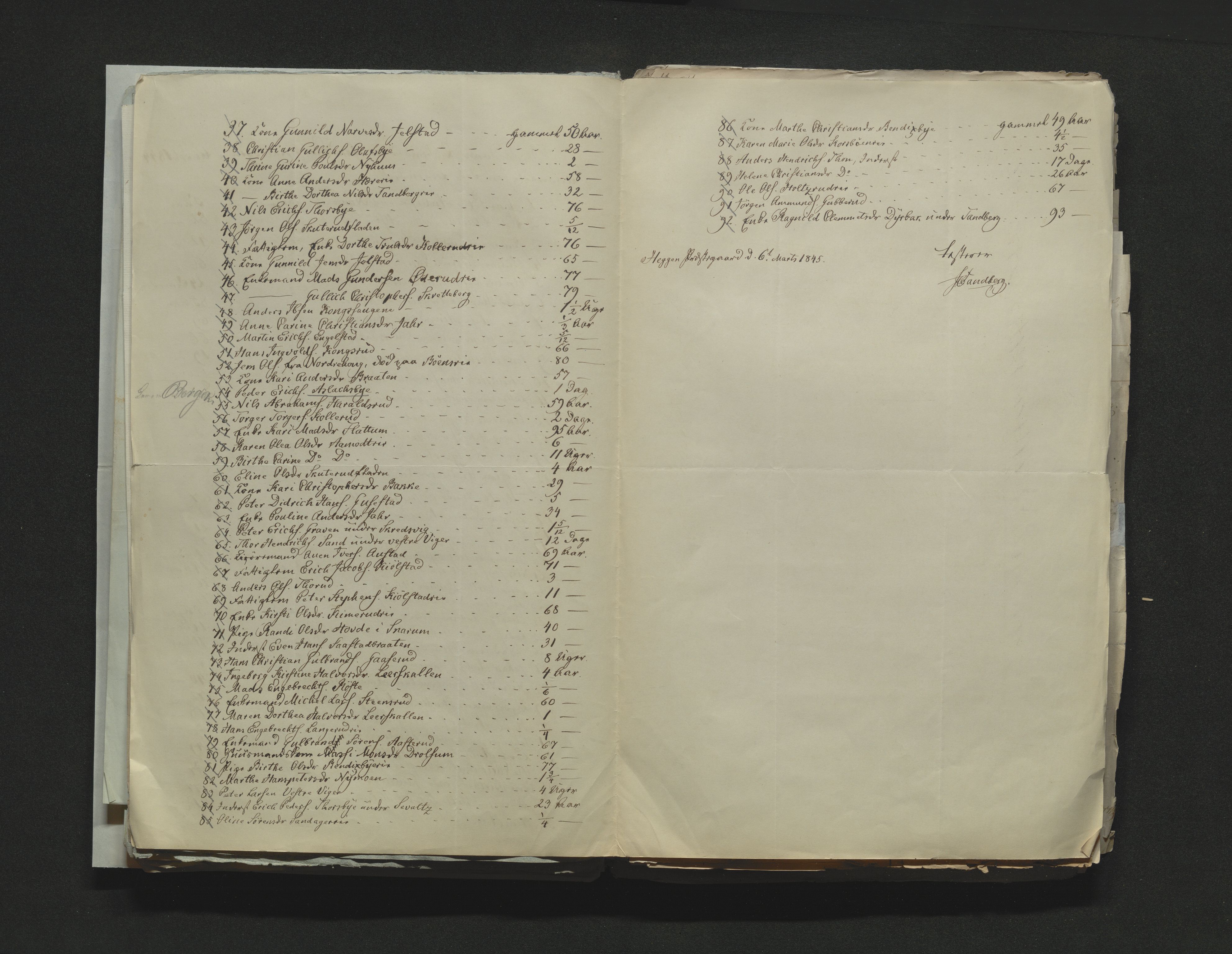 Eiker, Modum og Sigdal sorenskriveri, AV/SAKO-A-123/H/Ha/Hab/L0006: Dødsfallsmeldinger, 1841-1845