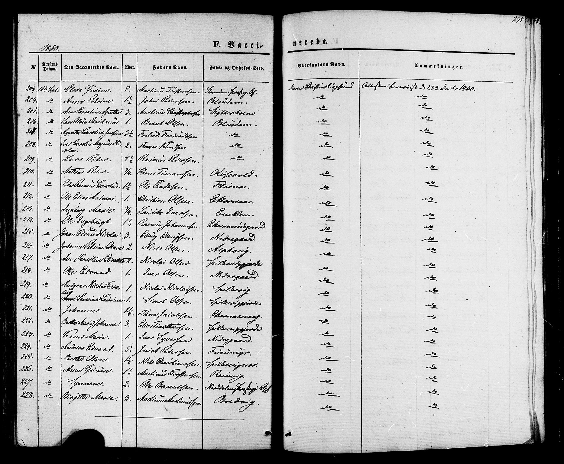 Ministerialprotokoller, klokkerbøker og fødselsregistre - Møre og Romsdal, AV/SAT-A-1454/528/L0398: Ministerialbok nr. 528A09, 1858-1864, s. 245