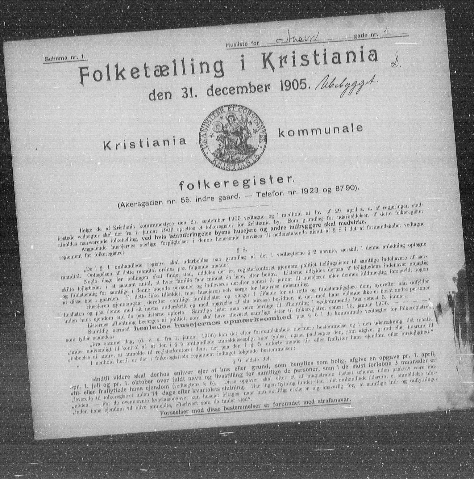 OBA, Kommunal folketelling 31.12.1905 for Kristiania kjøpstad, 1905, s. 68892