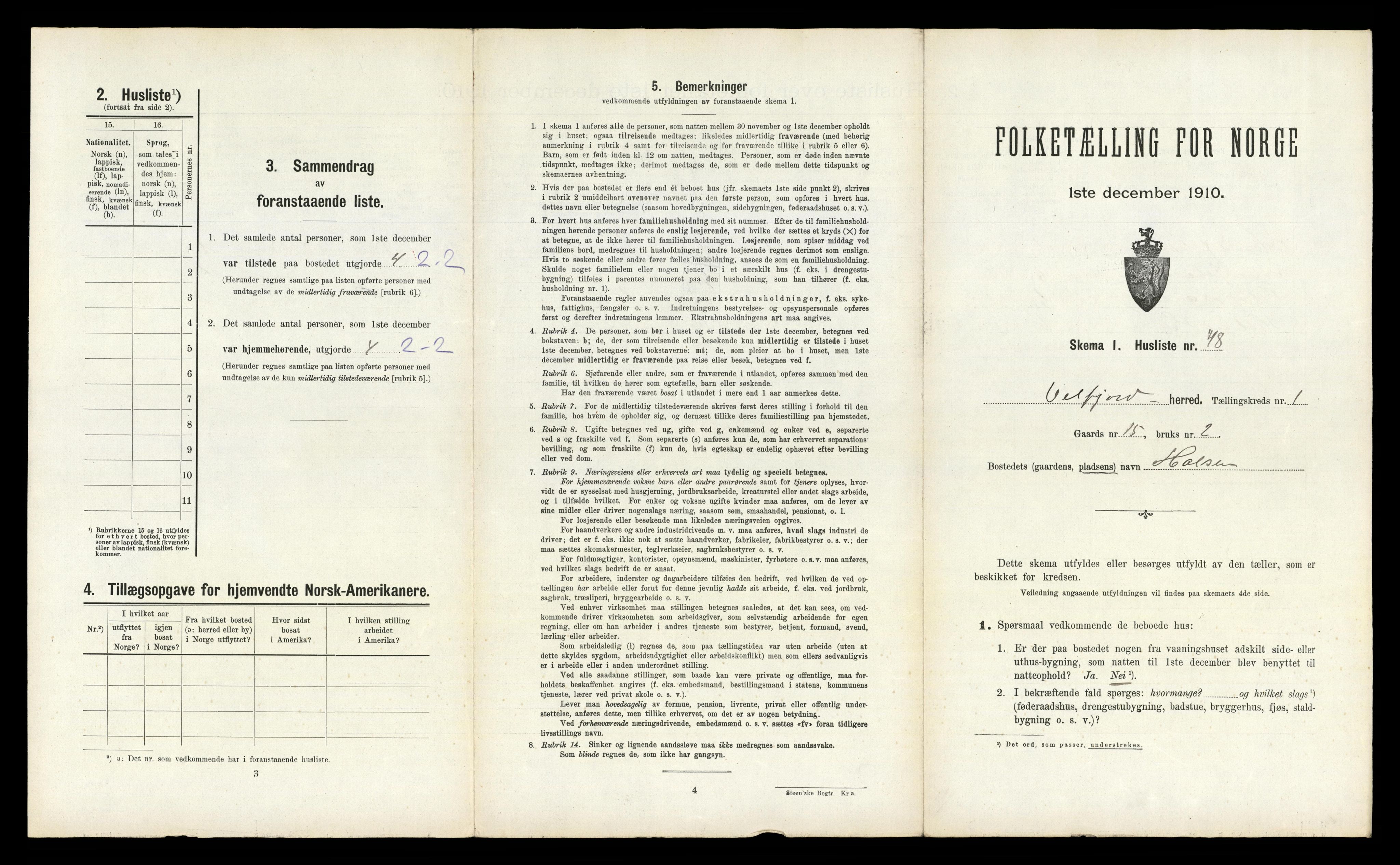 RA, Folketelling 1910 for 1813 Velfjord herred, 1910, s. 123