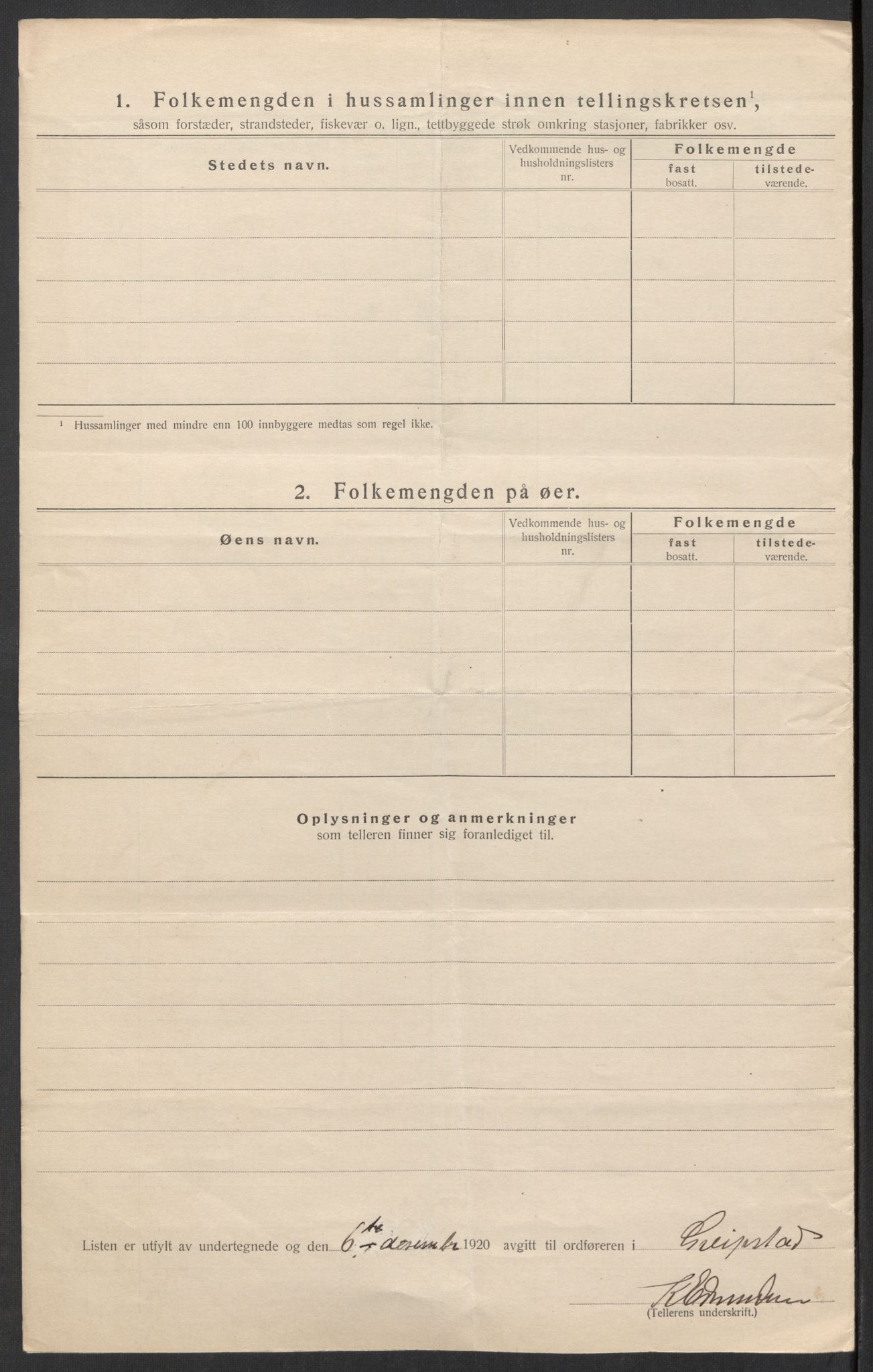 SAK, Folketelling 1920 for 1017 Greipstad herred, 1920, s. 12