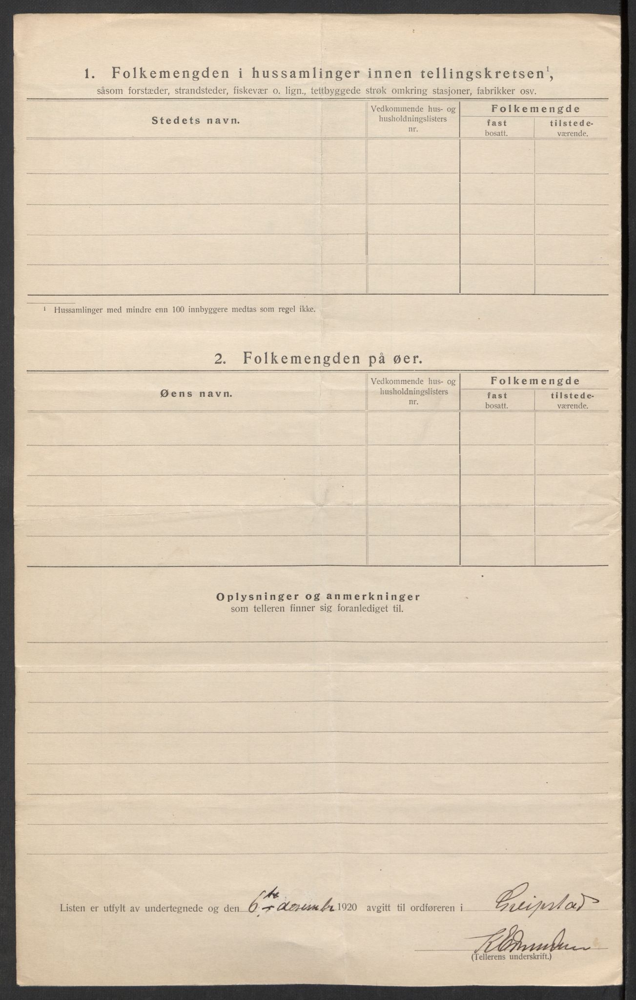 SAK, Folketelling 1920 for 1017 Greipstad herred, 1920, s. 12